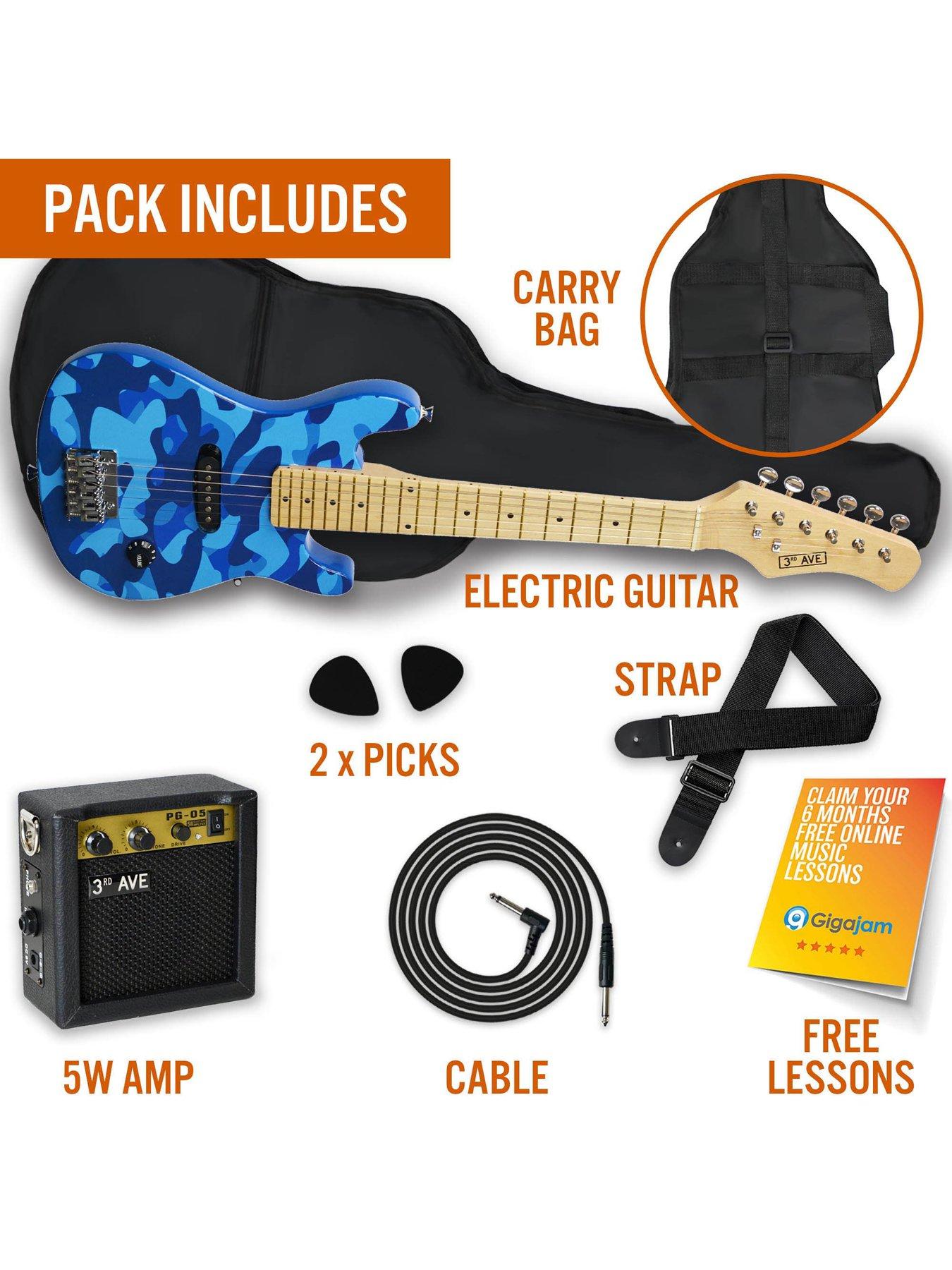 Image 3 of 6 of 3rd Avenue 3rd Avenue Junior Electric Guitar Pack - Blue Camo