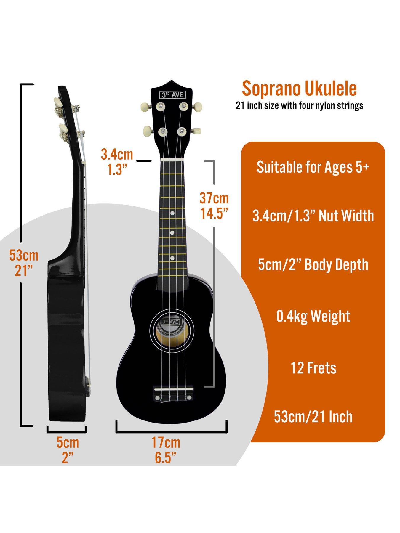 Image 2 of 6 of 3rd Avenue Soprano Ukulele Black Starter Pack