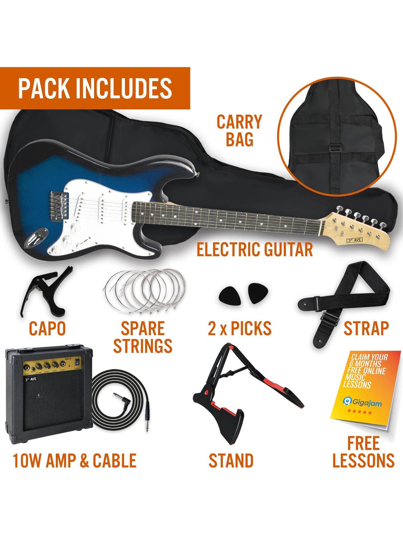 Image 3 of 6 of 3rd Avenue Full Size 4/4 Electric Guitar Ultimate Kit with 10W Amp - 6 Months FREE Lessons - Blueburst