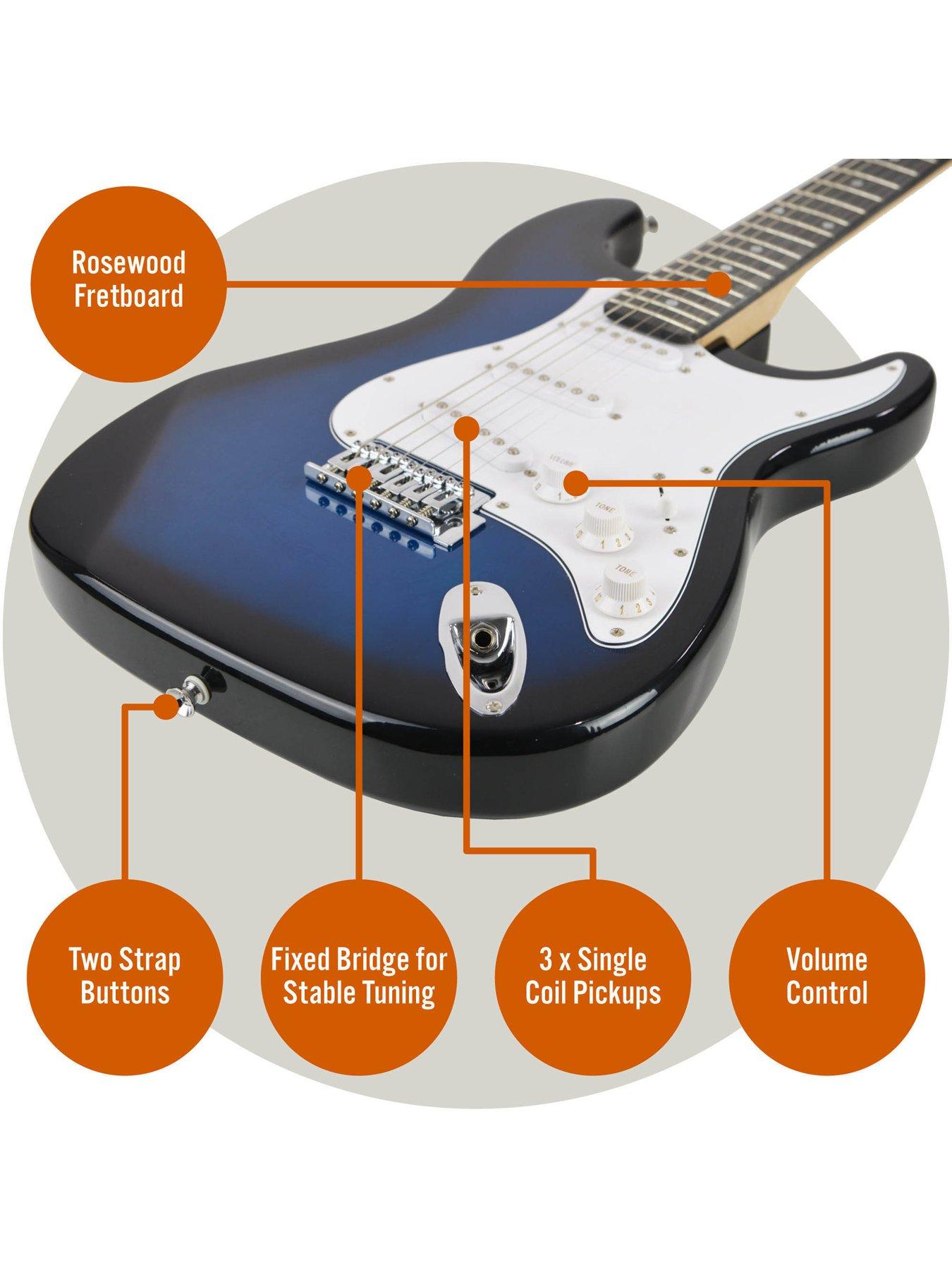 Image 4 of 6 of 3rd Avenue Full Size 4/4 Electric Guitar Ultimate Kit with 10W Amp - 6 Months FREE Lessons - Blueburst