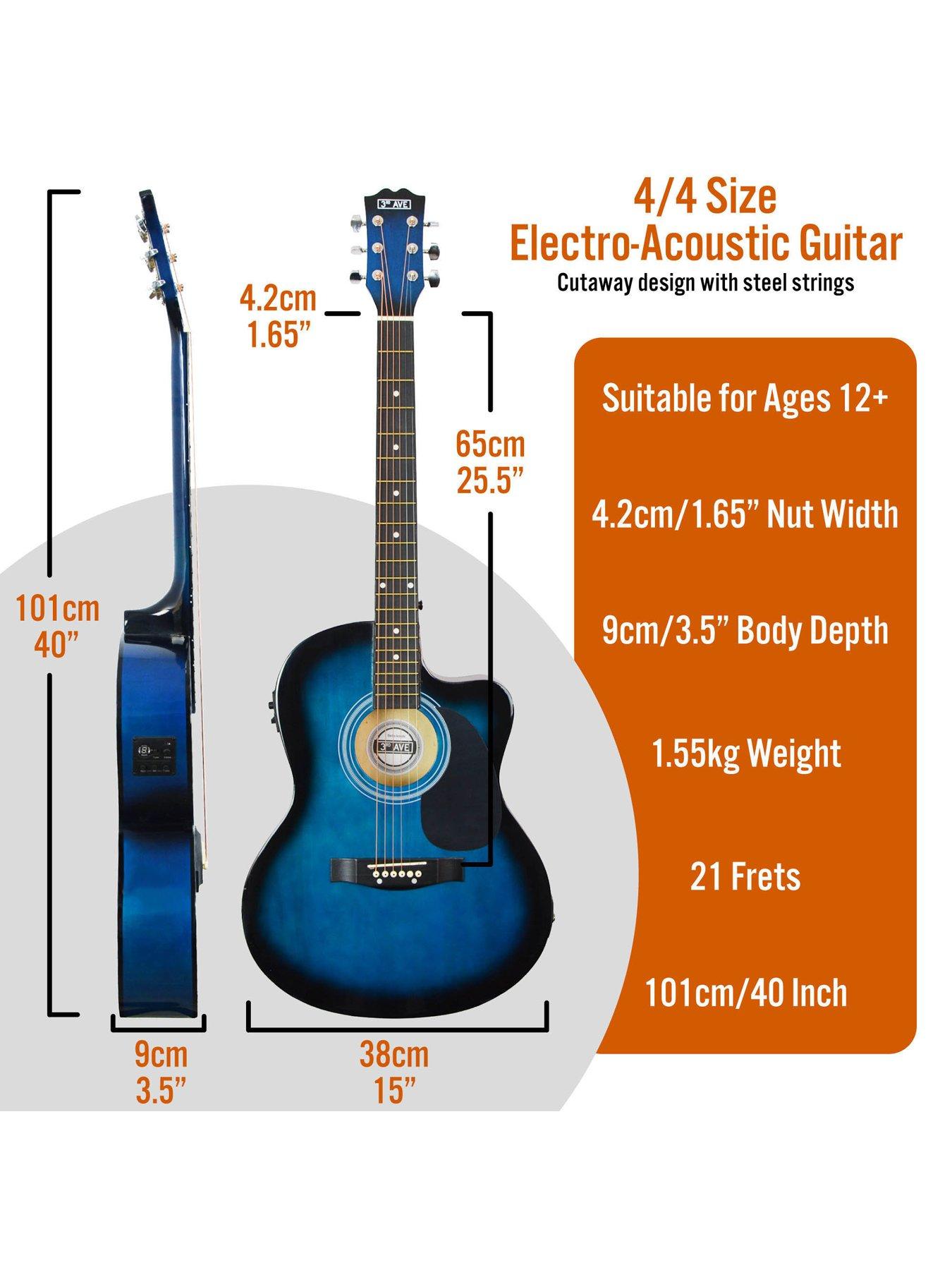 Image 2 of 6 of 3rd Avenue Cutaway Electro Acoustic Guitar Pack - Blueburst