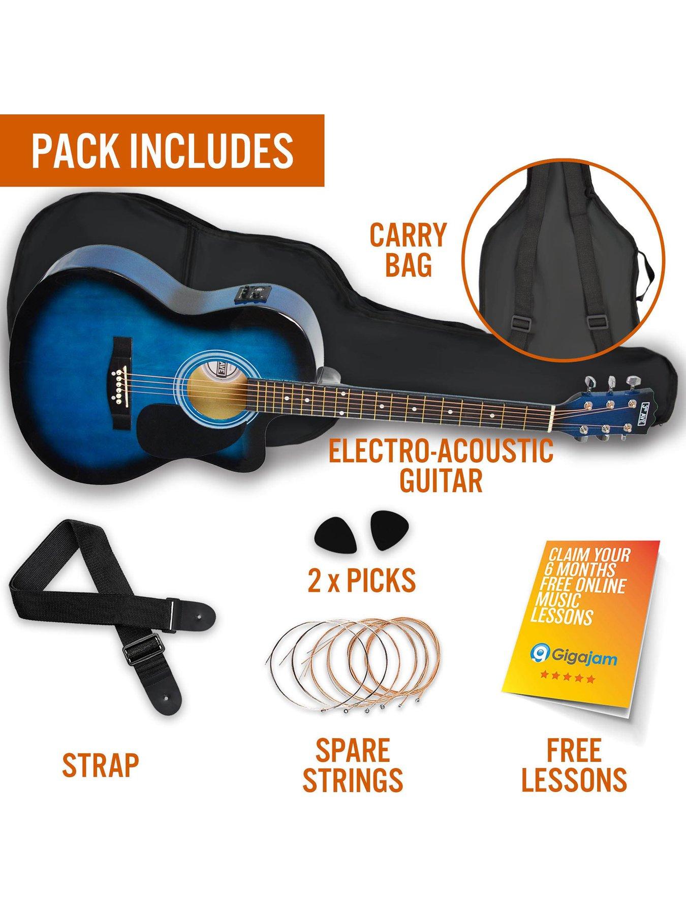 Image 3 of 6 of 3rd Avenue Cutaway Electro Acoustic Guitar Pack - Blueburst