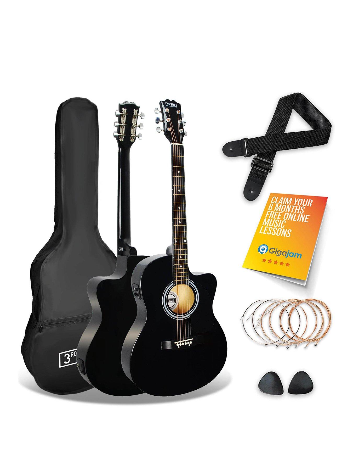 Image 1 of 6 of 3rd Avenue Cutaway Electro Acoustic Guitar Pack - Black
