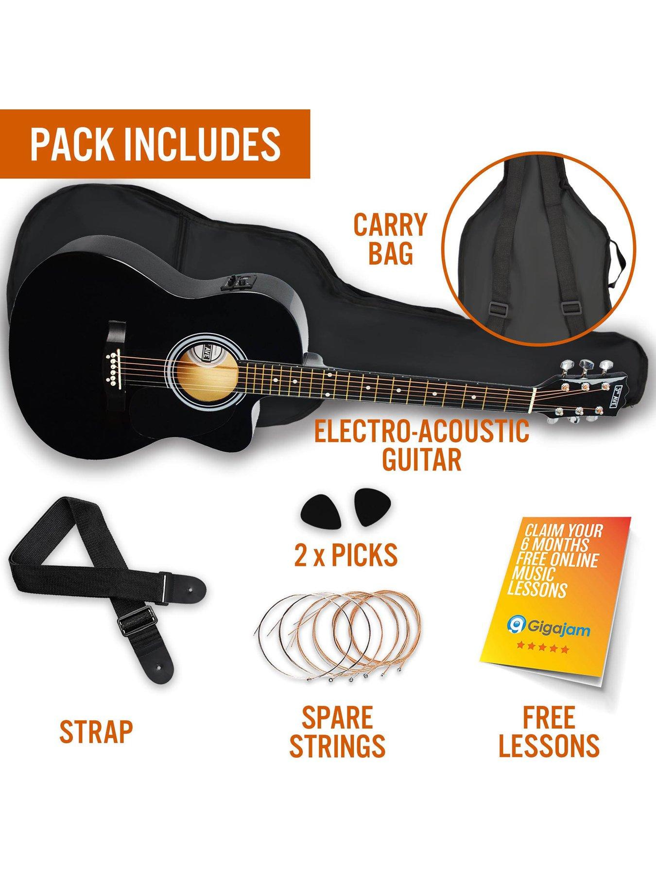 Image 3 of 6 of 3rd Avenue Cutaway Electro Acoustic Guitar Pack - Black