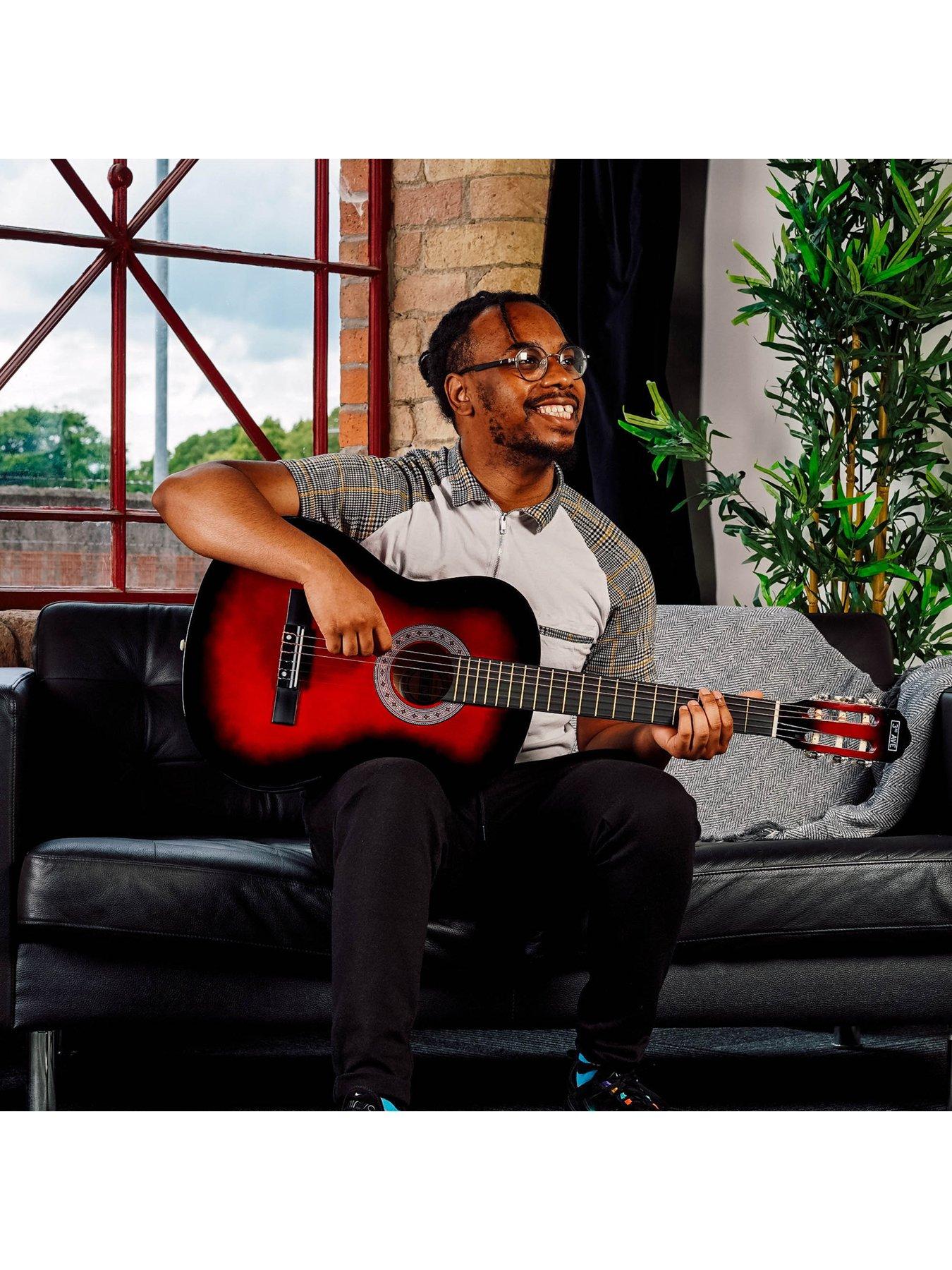 Image 5 of 6 of 3rd Avenue Full Size 4/4 Classical Guitar Beginner Bundle - 6 Months FREE Lessons - Redburst