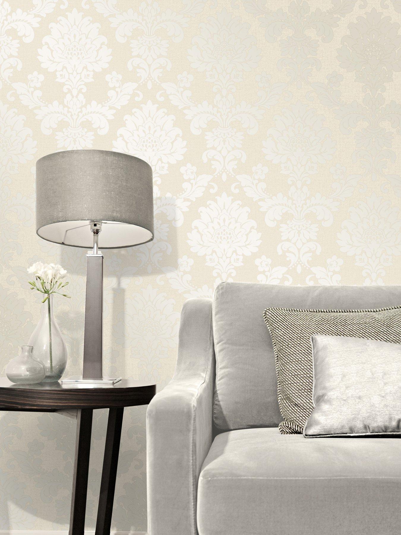 Image 1 of 2 of Fine Decor Quartz Damask Gold Glitter Wallpaper