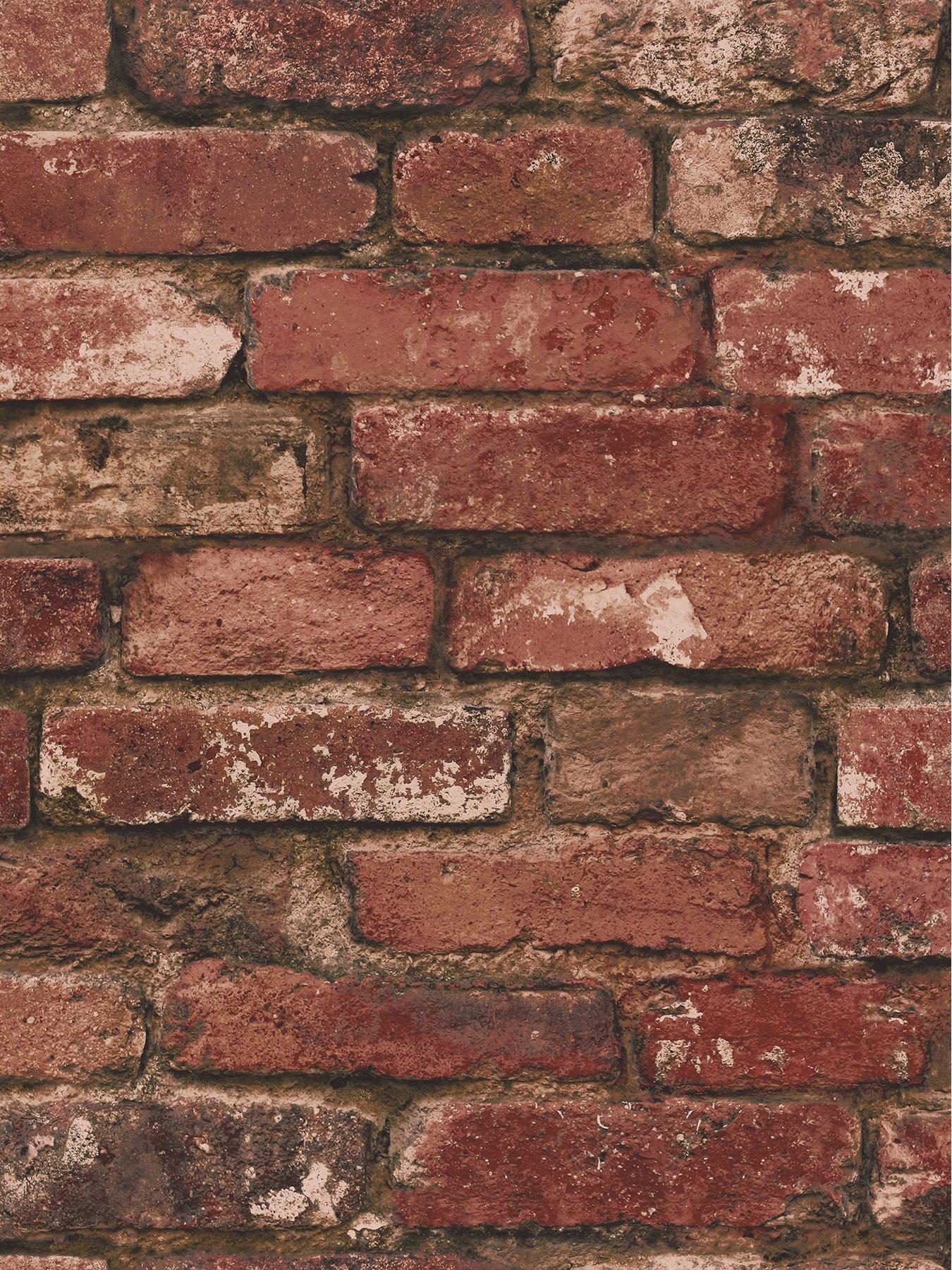 Image 2 of 2 of Fine Decor Rustic Red Brick Wallpaper