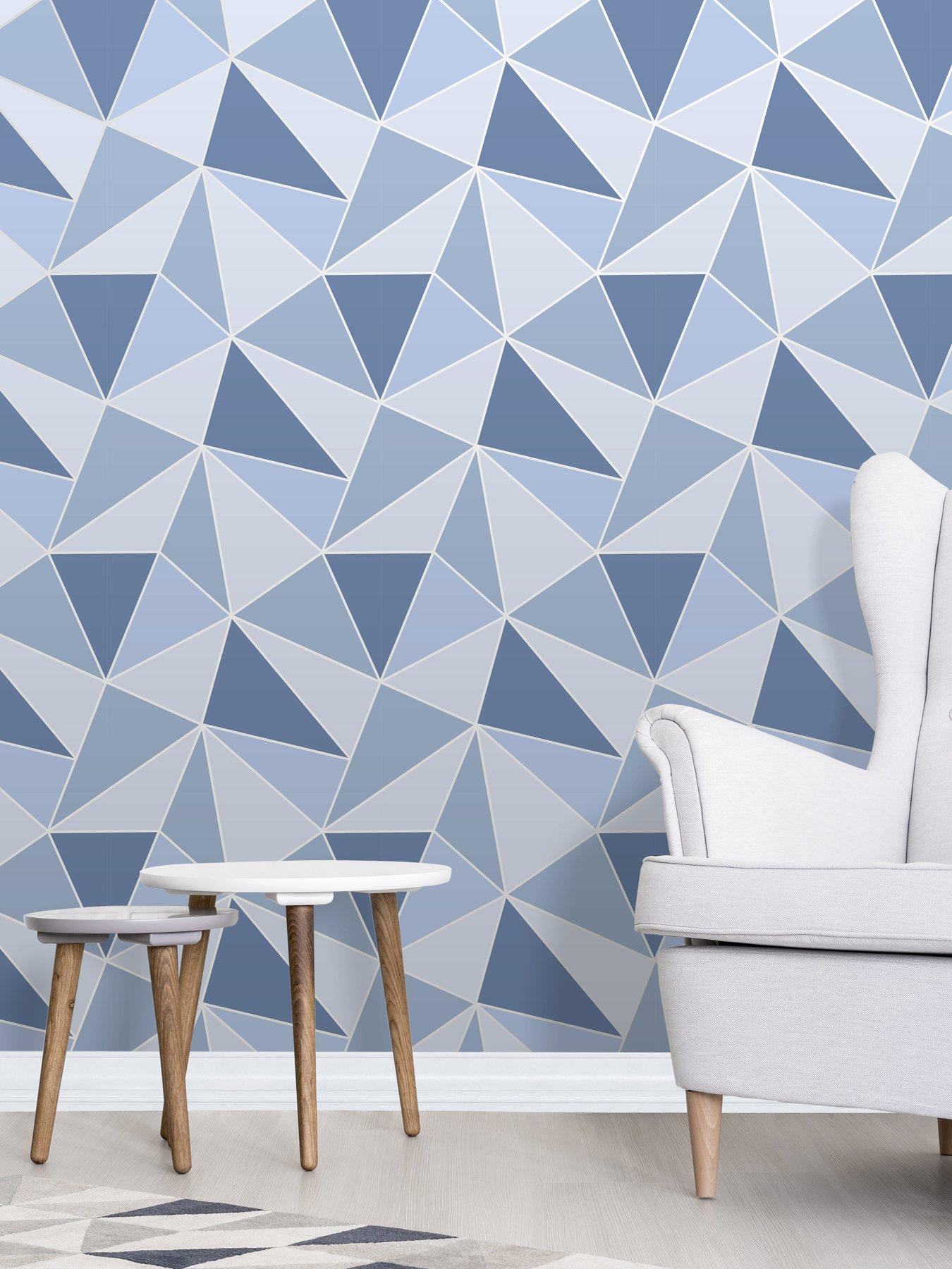 Fine Decor Apex Geo Blue Wallpaper