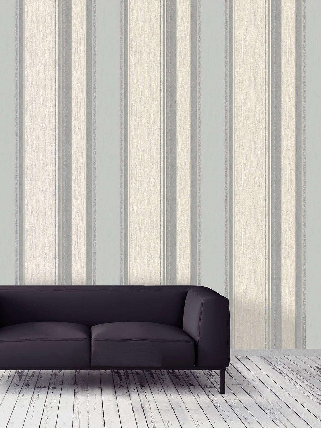 grey and white striped wallpaper horizontal