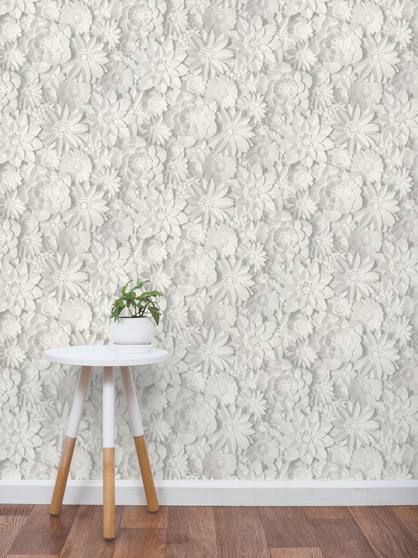 fine-decor-3d-effect-floral-white-and-grey-wallpaper