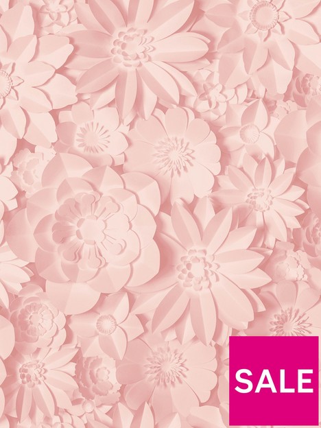 fine-dcor-3d-effect-floral-pink-wallpaper