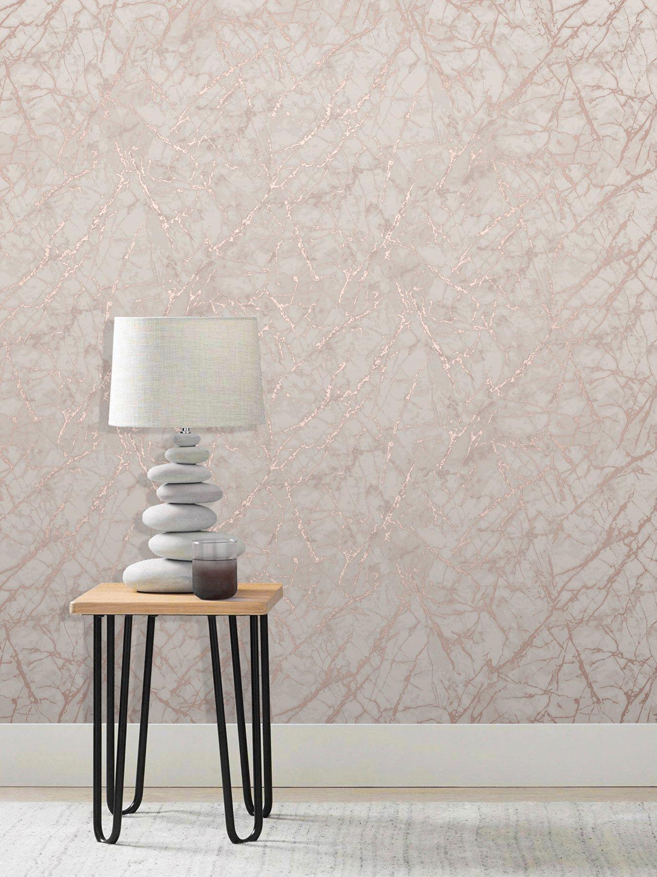 Image 1 of 3 of Fine Decor Fine Decor Marblesque Metallic Marble Rose Gold Wallpaper
