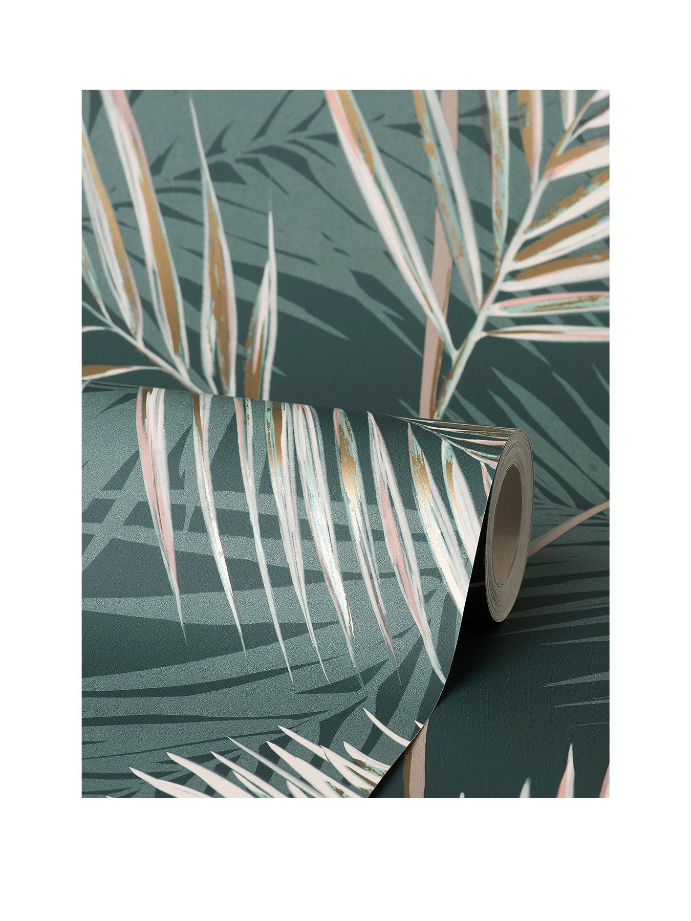 fine-decor-south-beach-palm-leaf-emerald-wallpaperstillFront