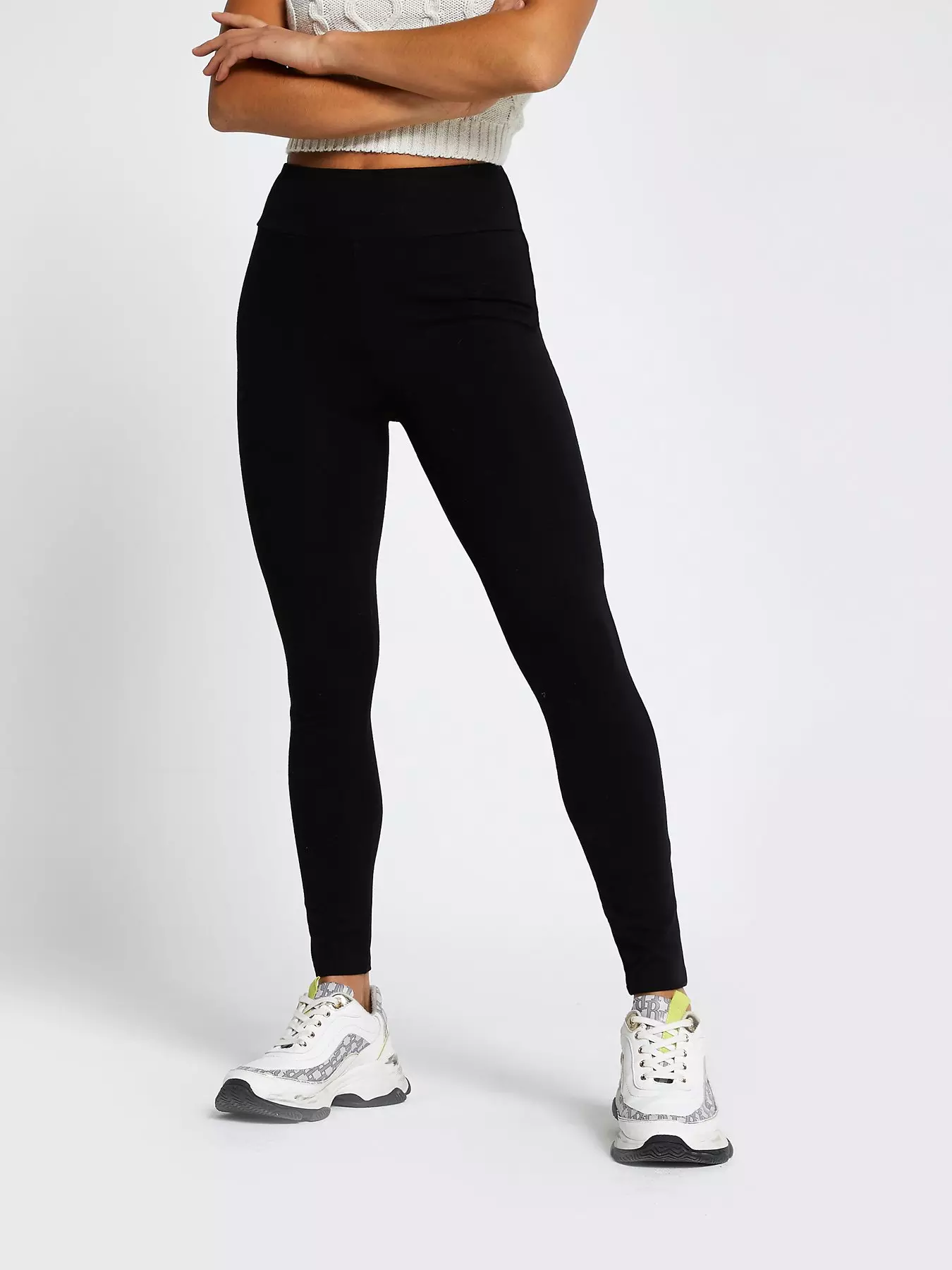 Core Sports High Waisted Leggings - Black/white