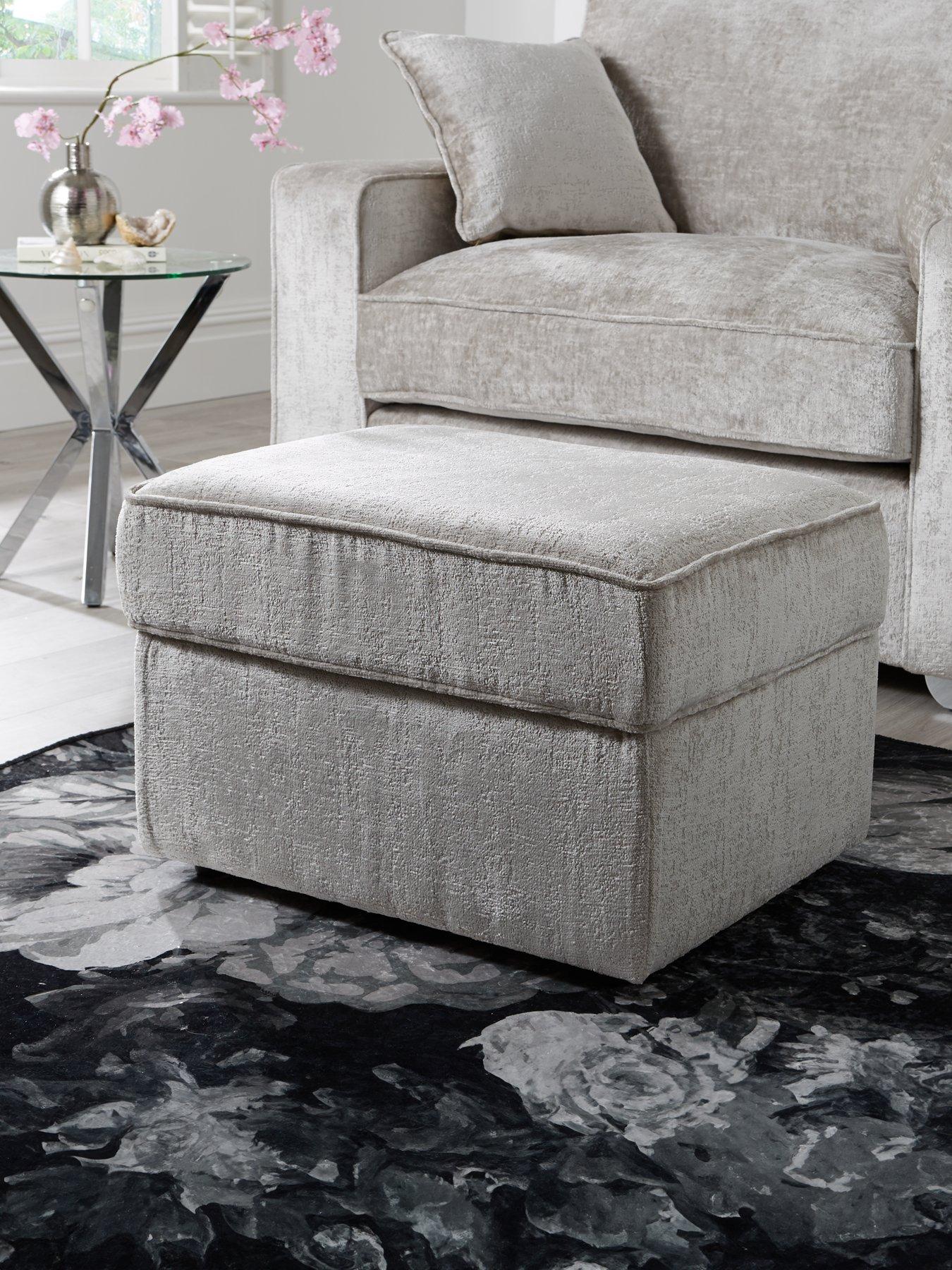 Very Home Chicago Deluxe Fabric Storage Footstool - Made to Order in the UK