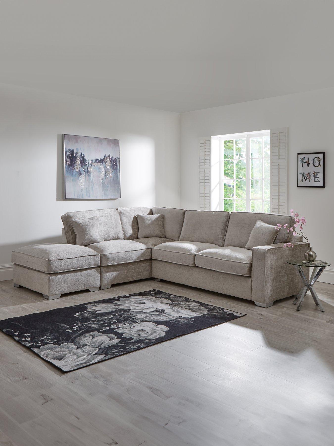 L shaped sofa on sale with footstool