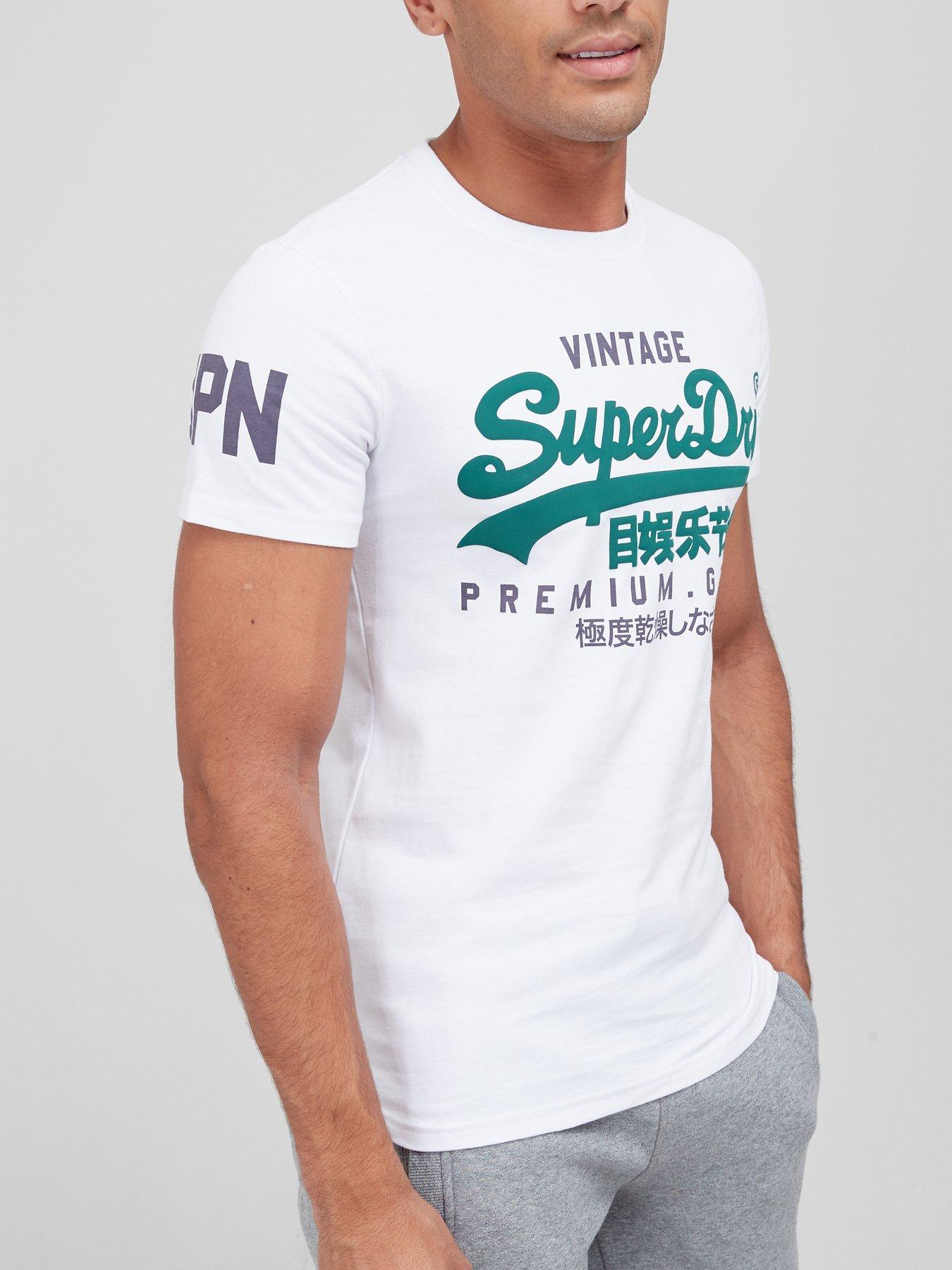 Superdry Vintage Label Core T-Shirt - White | Very
