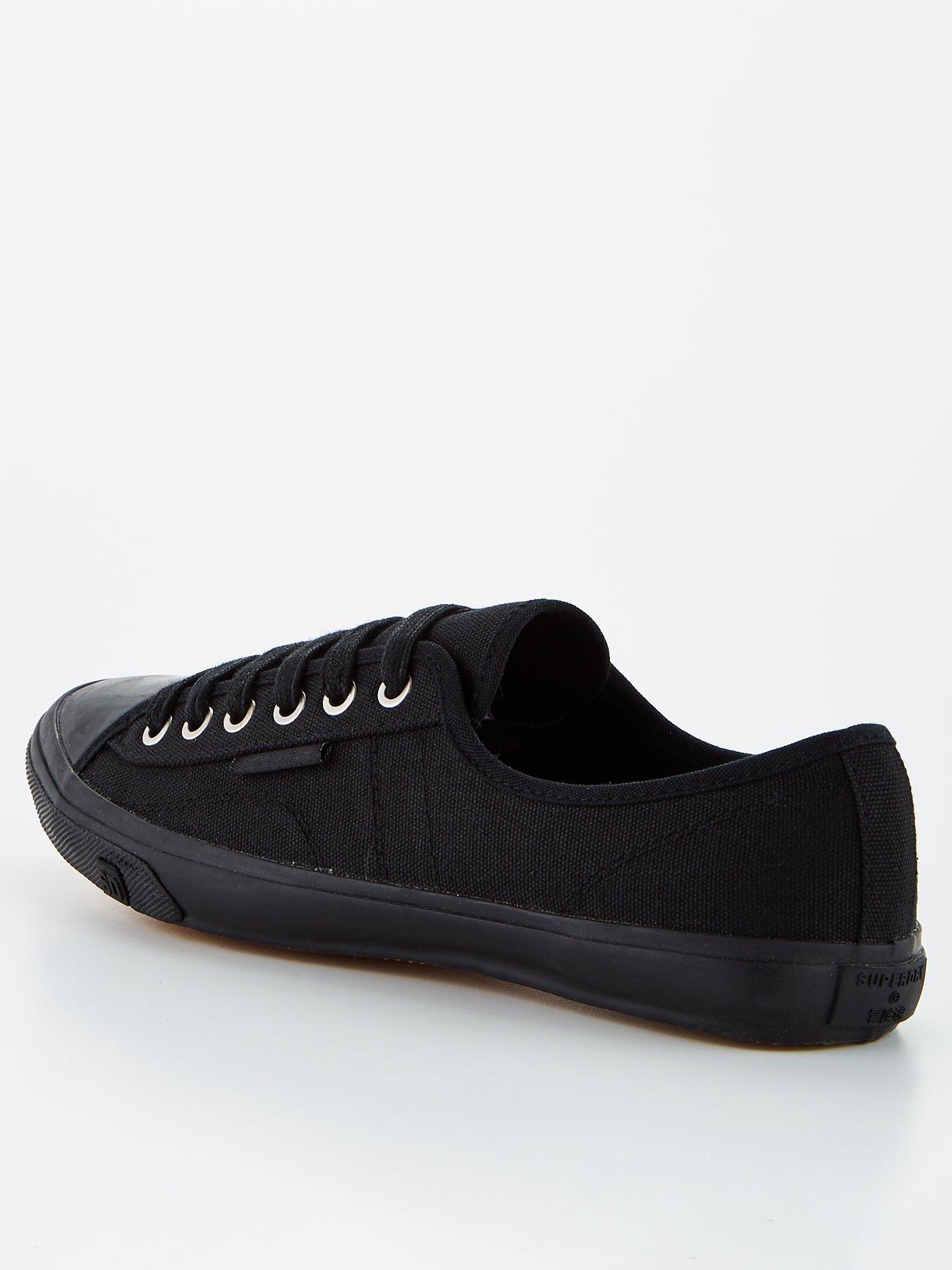 superdry black plimsolls