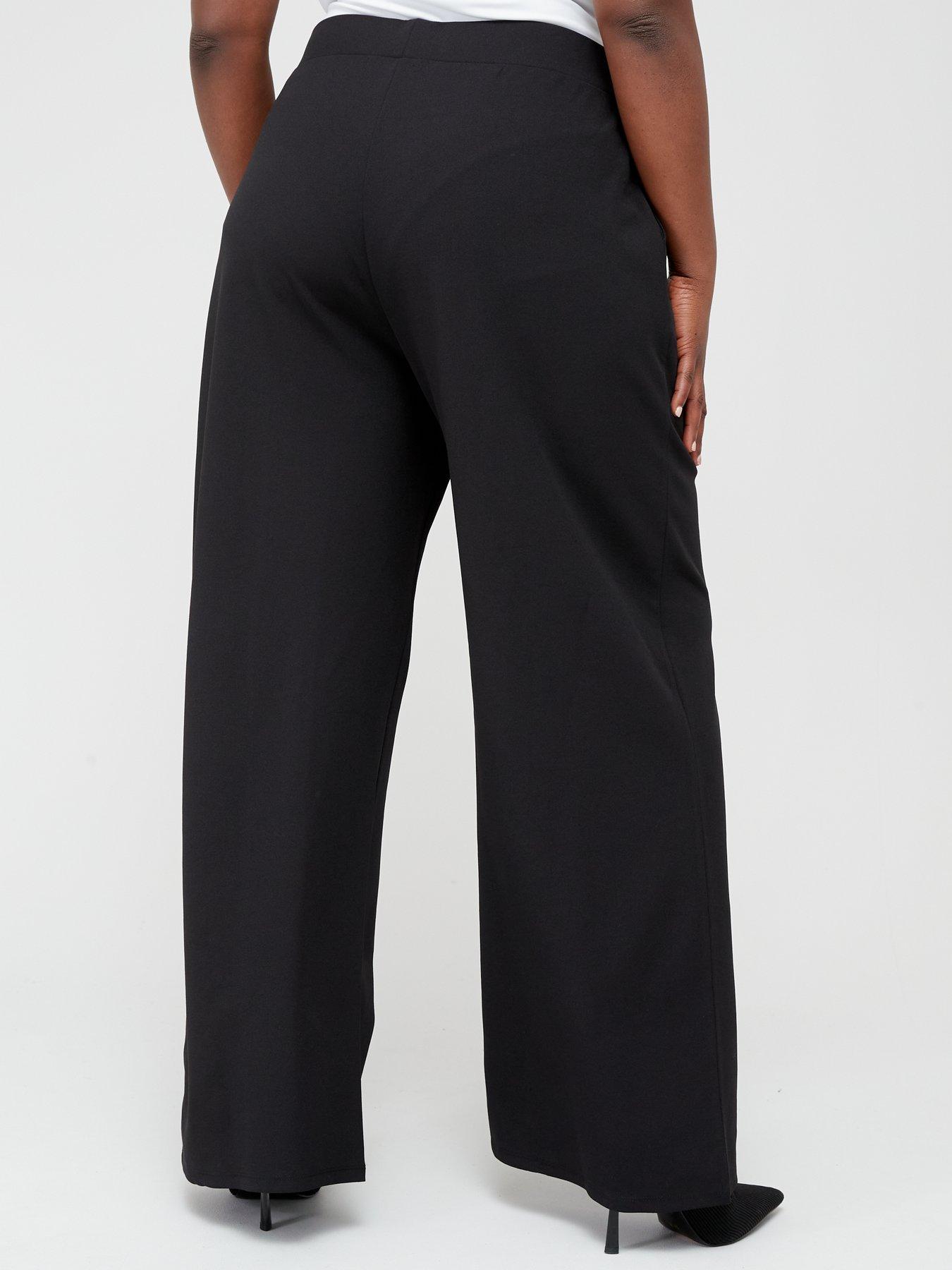 Image 2 of 4 of V by Very Curve Wide Leg Stretch&nbsp;Trouser - Black