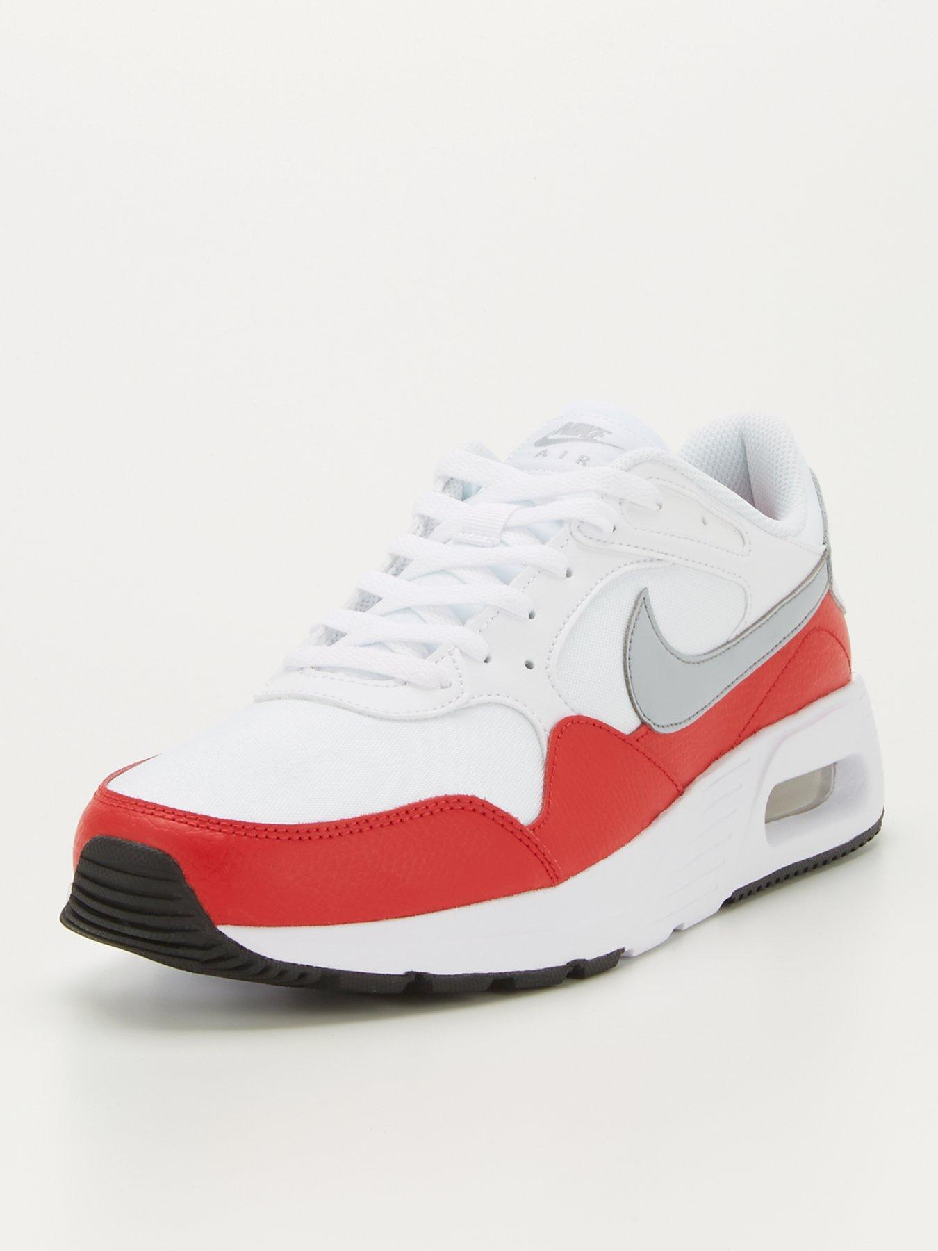 Nike trainers red hotsell and white