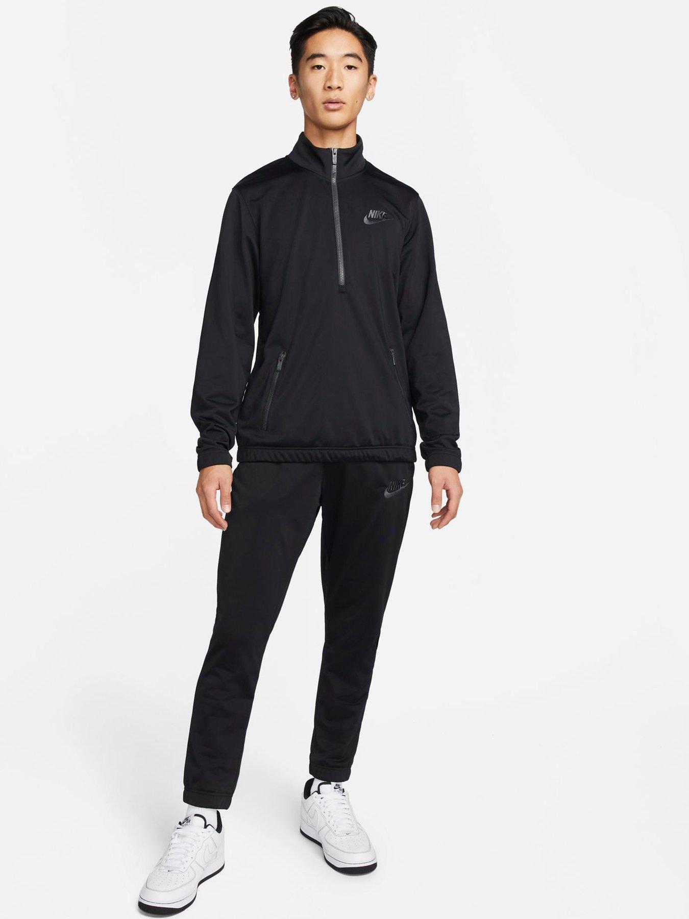 NSW Polyknit Quarter Zip Tracksuit - Black/Grey