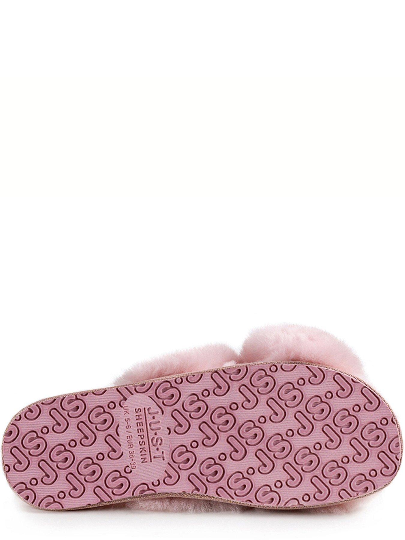 just-sheepskin-daisy-open-toe-cross-over-sheepskin-slider-slipper-rosedetail