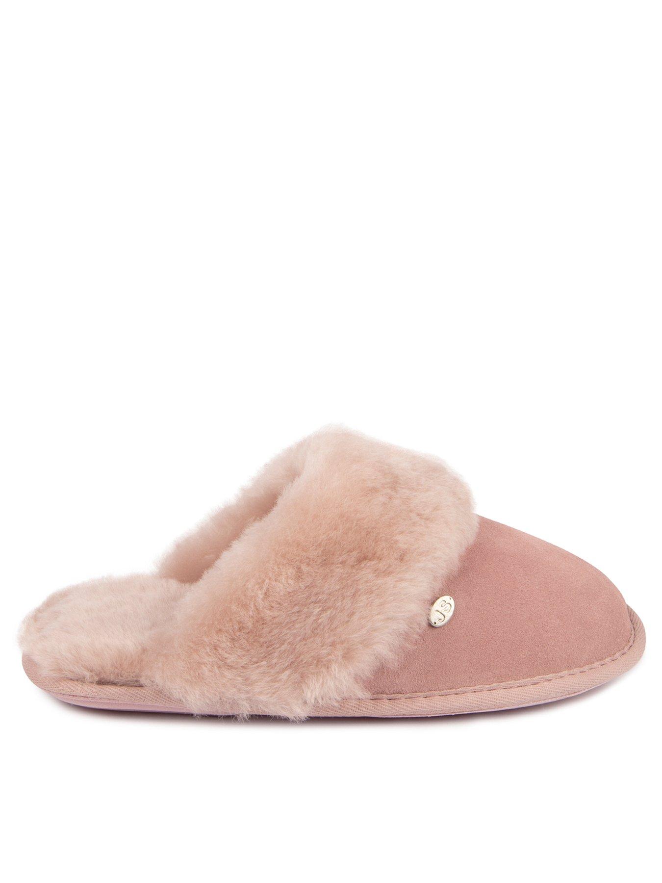 just-sheepskin-duchess-soft-cuff-sheepskin-mule-slippernbsp--rose