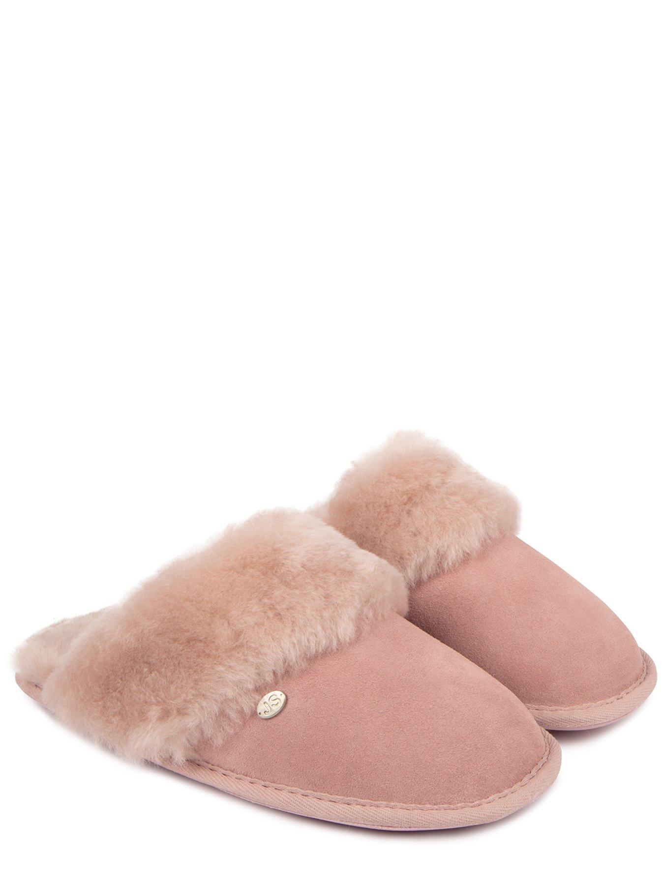 just-sheepskin-duchess-soft-cuff-sheepskin-mule-slippernbsp--rosestillFront