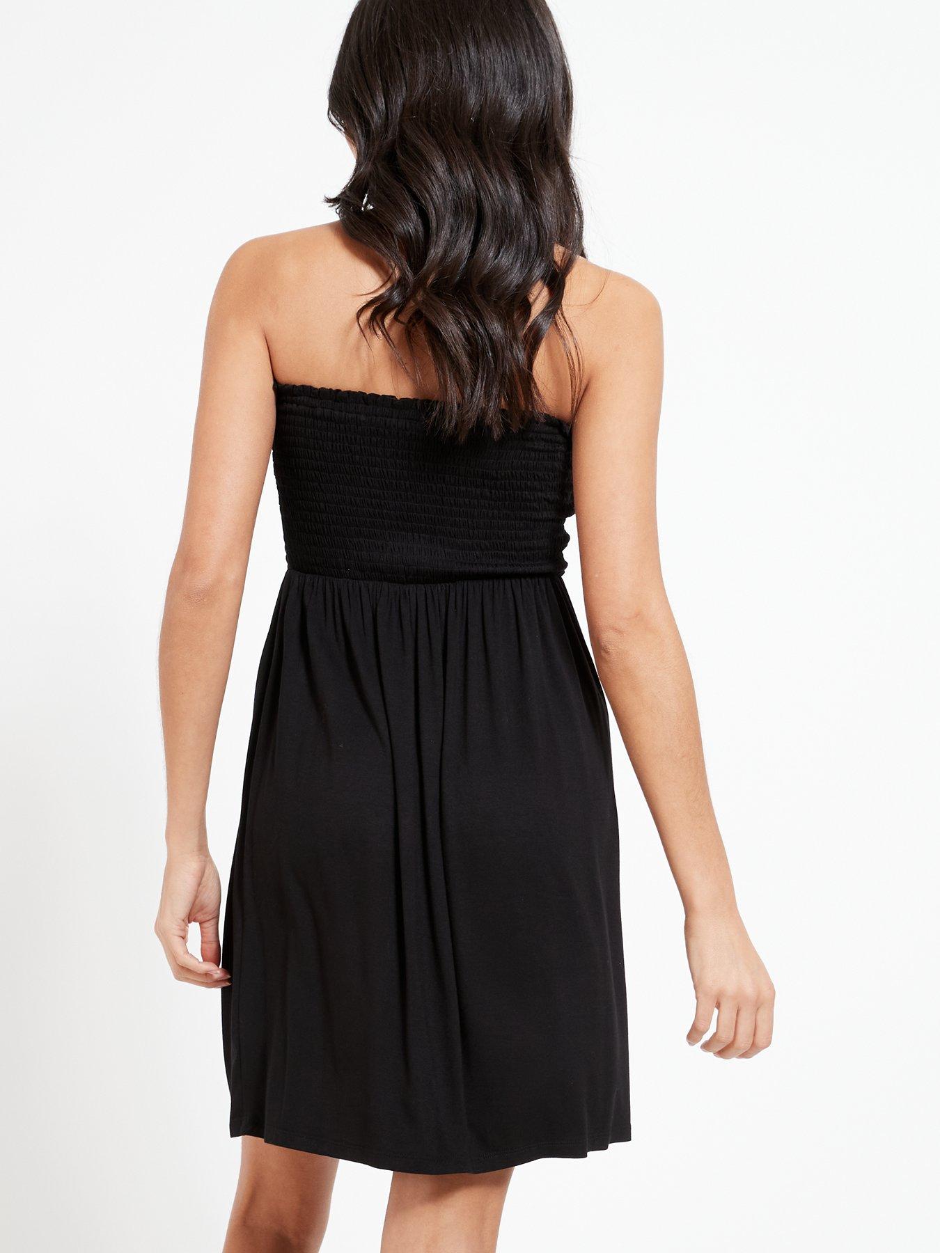 shirred bandeau beach dress White Bandeau Dress