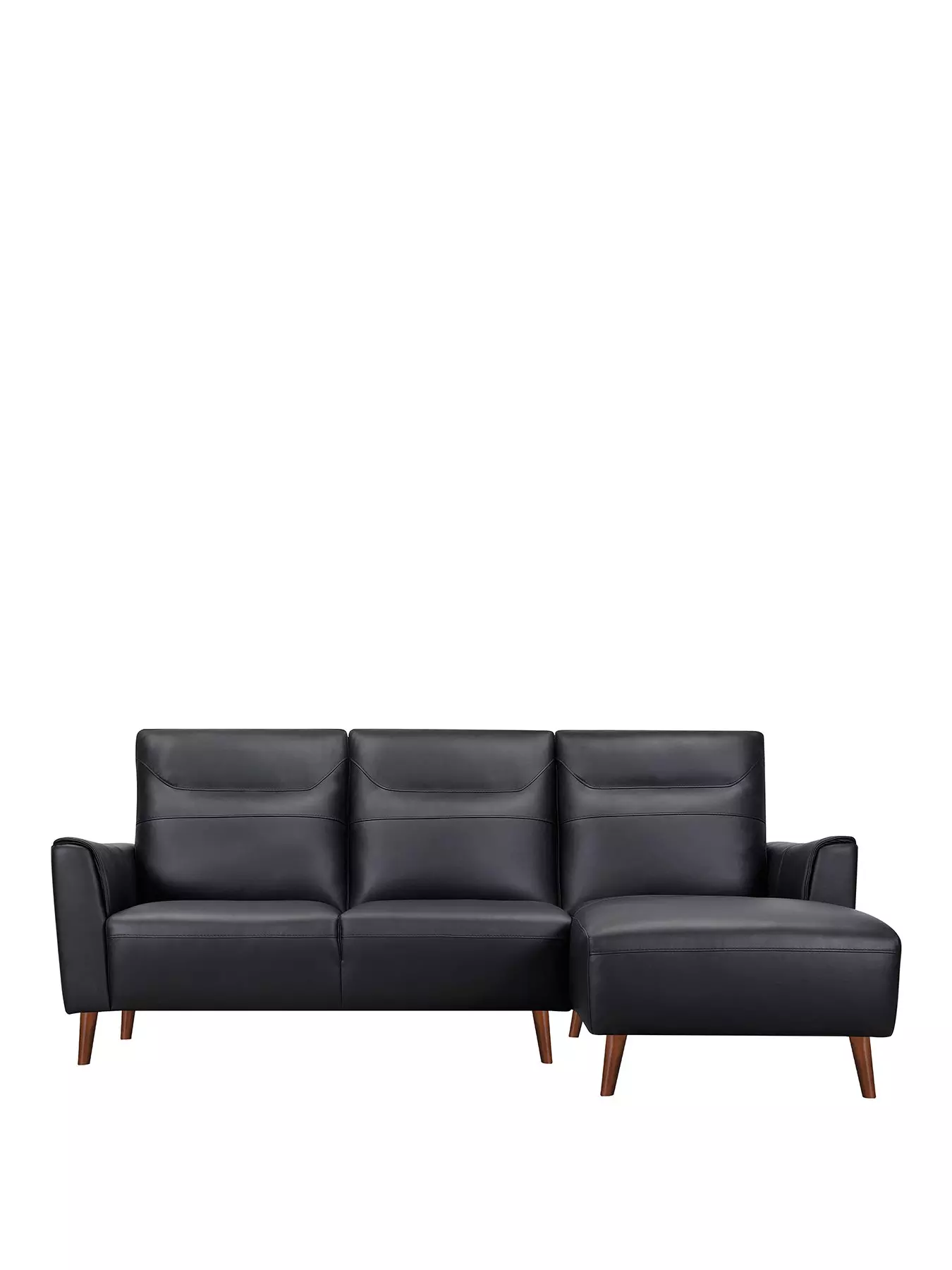 prod1090833638: Blake 3 Seater Real Leather/Faux Leather Chaise Sofa