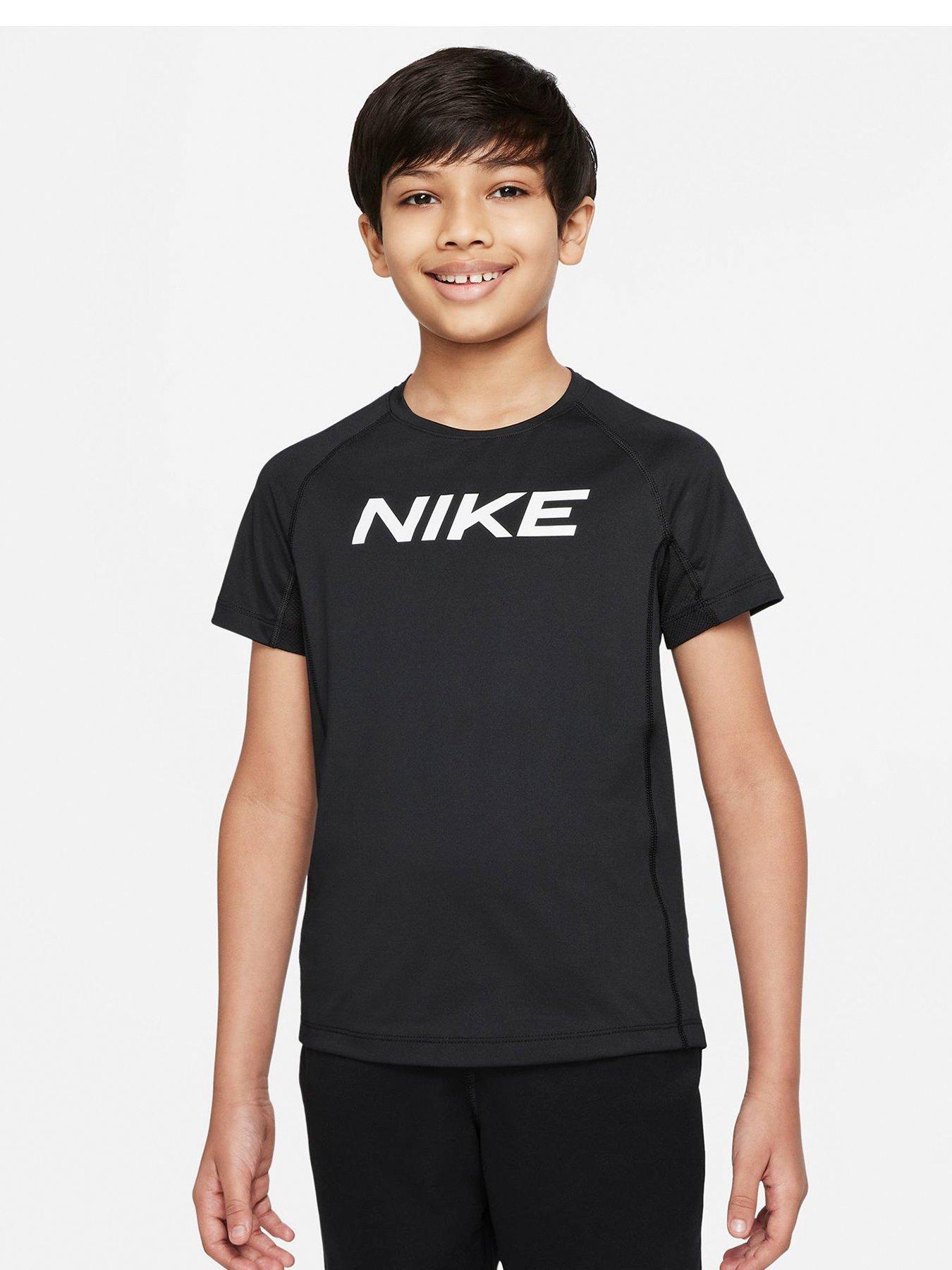 Nike Older Boys Dri-FIT Short Sleeve Top - Black