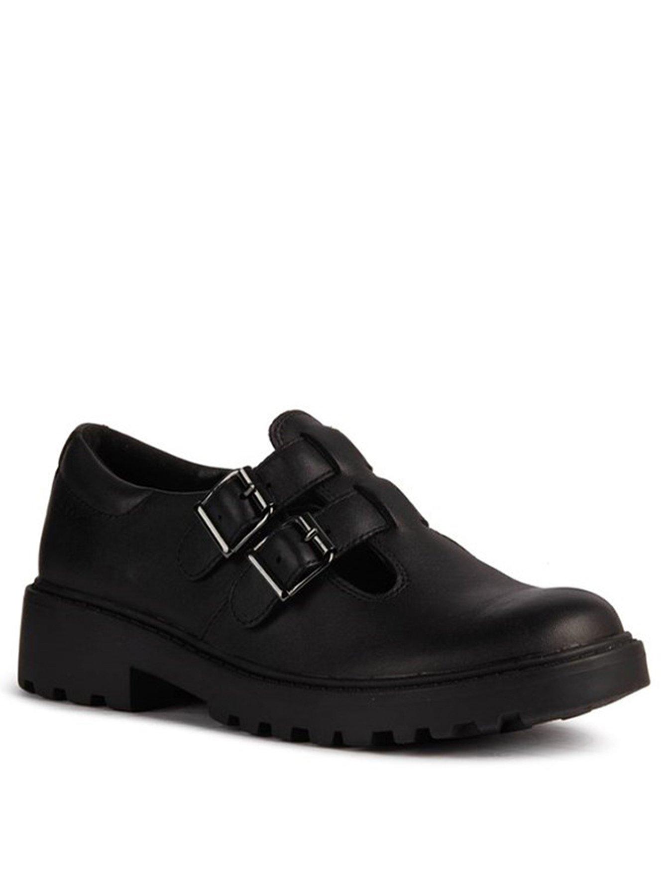 Geox Casey Girls Buckle School Shoe - Black