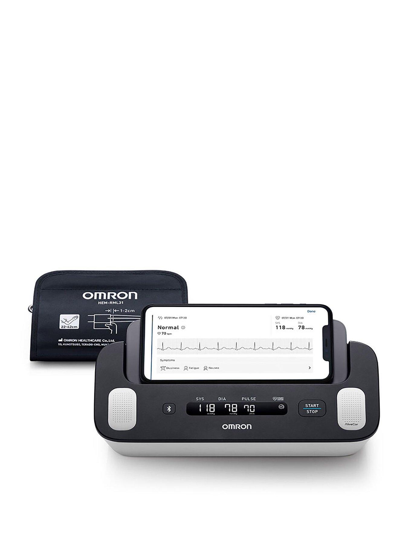 Omron - Complete - Wireless Upper Arm Blood Pressure Monitor + EKG - Black/White