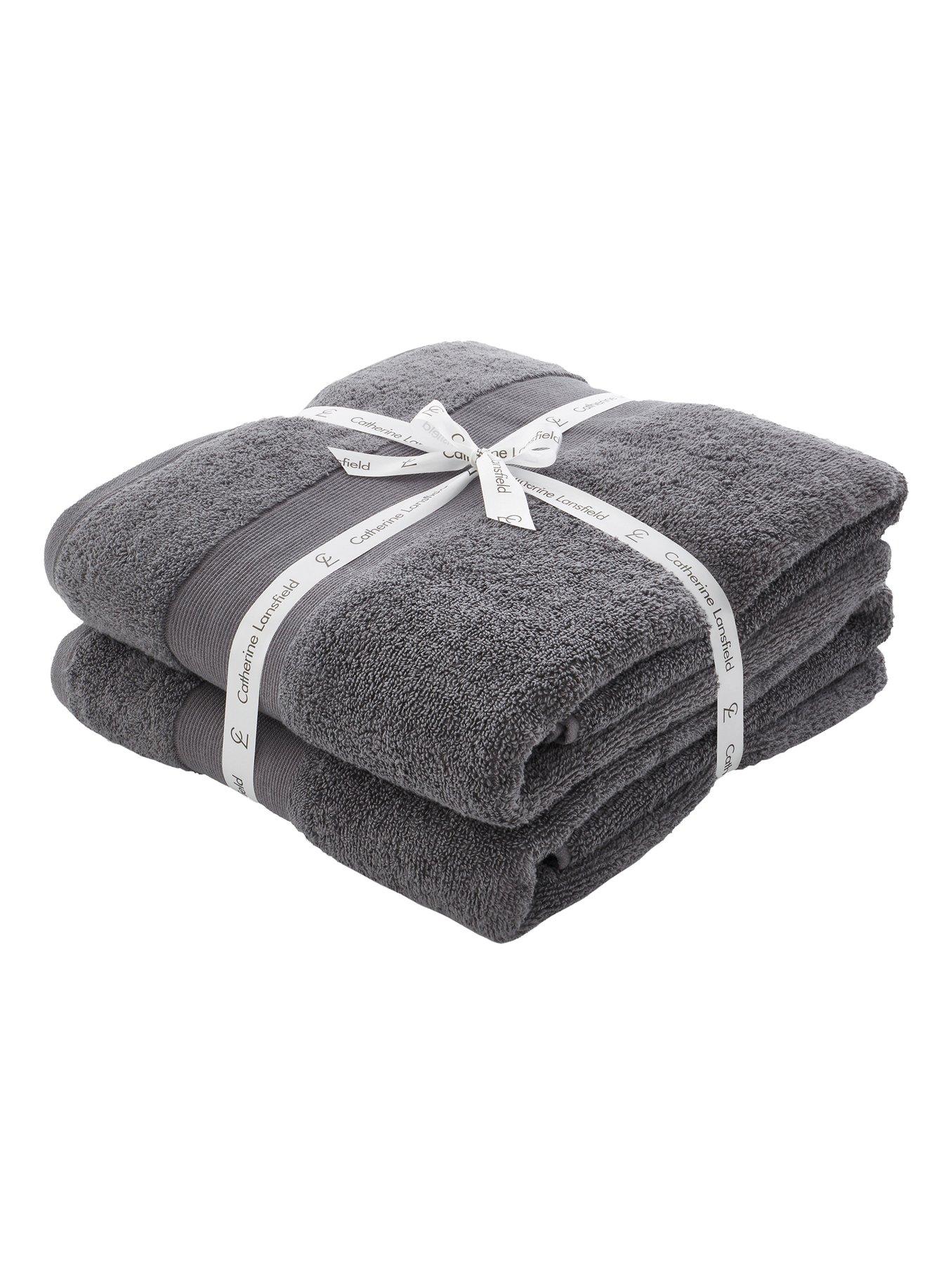 Image 4 of 5 of Catherine Lansfield Anti Bacterial Bath Sheet Pair Towel Collection
