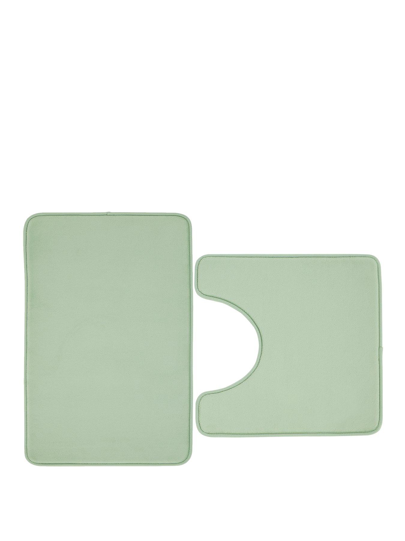 Catherine Lansfield Anti Bacterial Memory Foam Bath Mat  &  Pedestal Mat Set