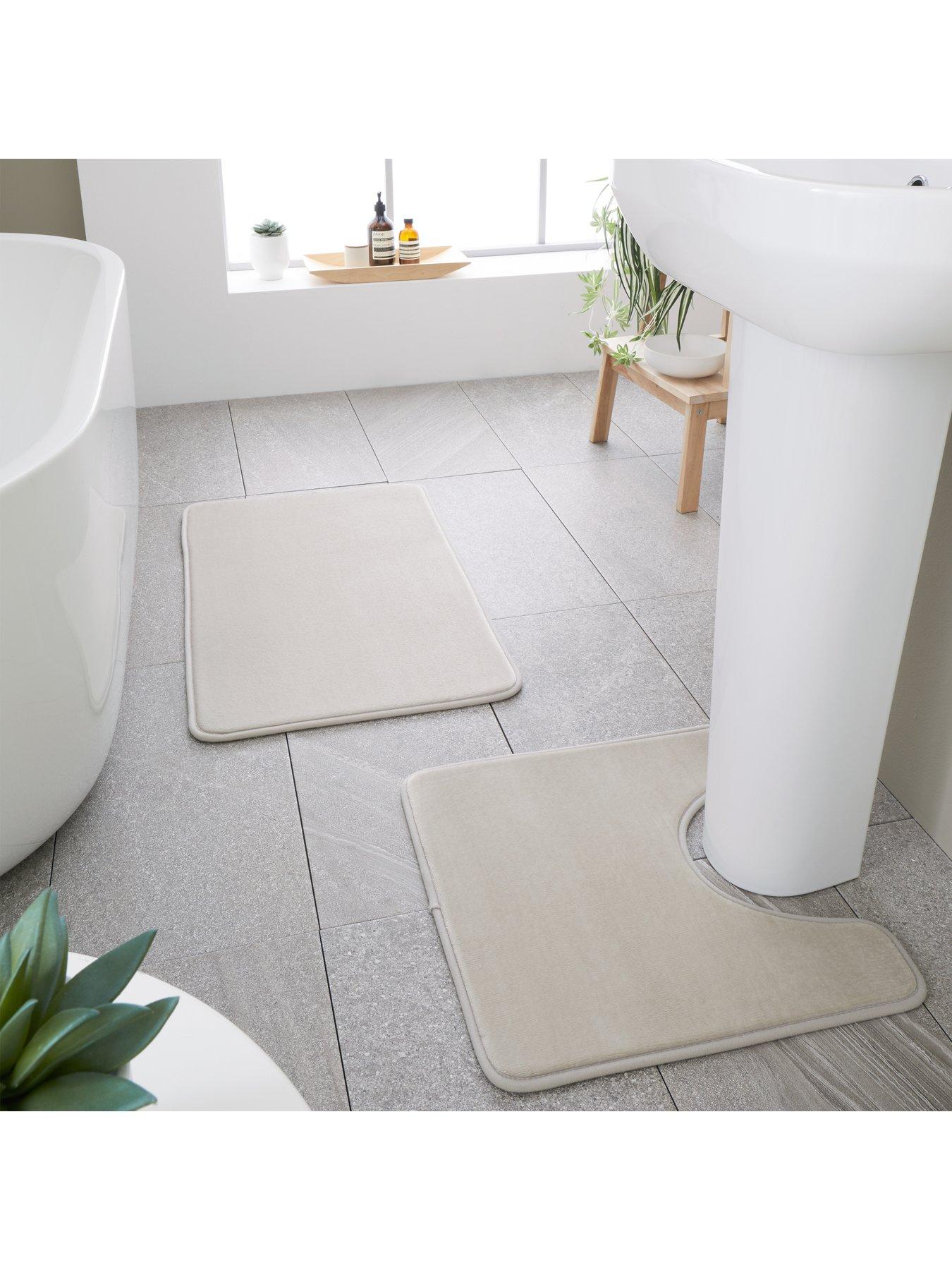 catherine-lansfield-anti-bacterial-memory-foam-bath-mat-amp-pedestal-mat-setstillFront