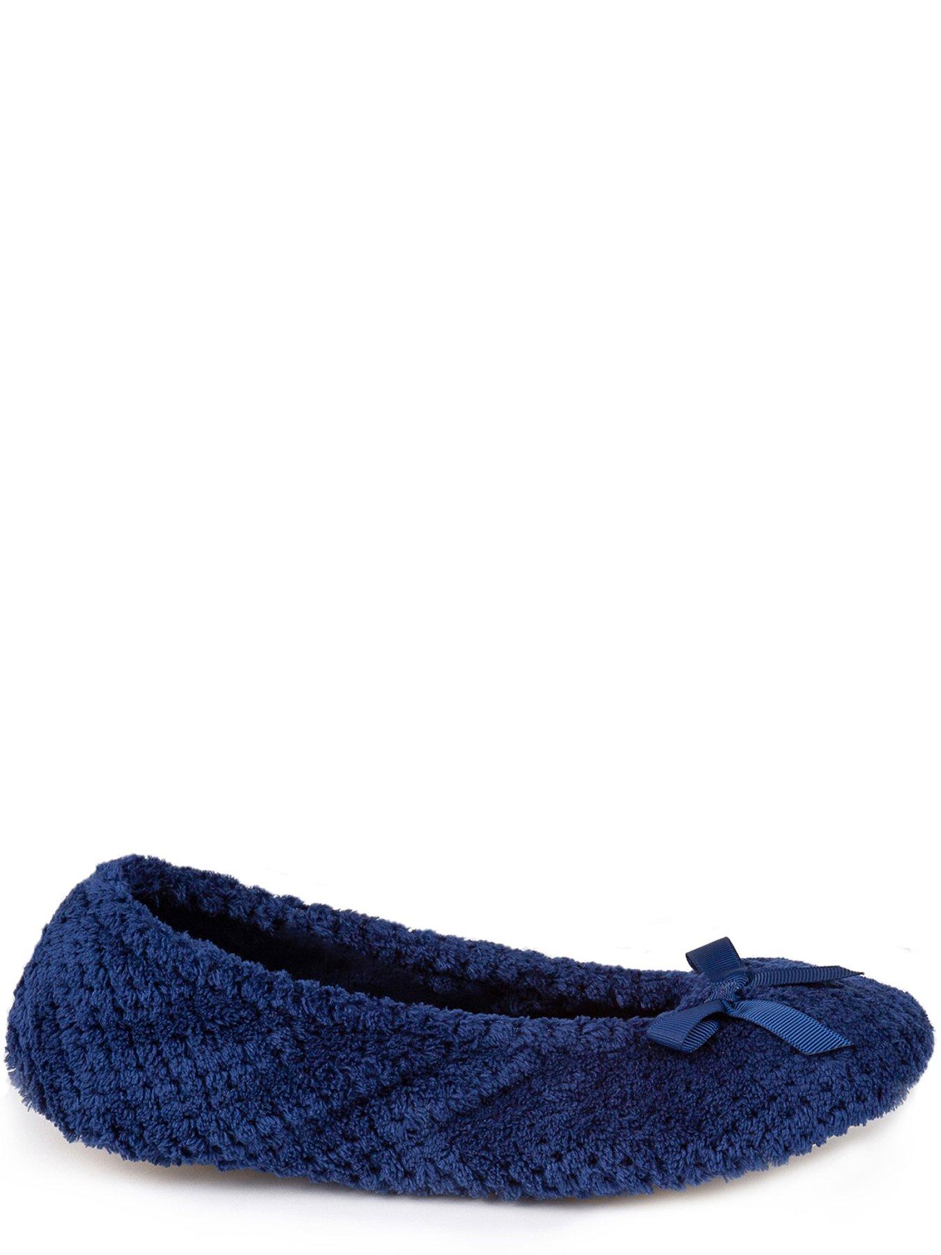 Image 2 of 4 of TOTES Isotoner Popcorn Ballet Slipper With Bow - Navy