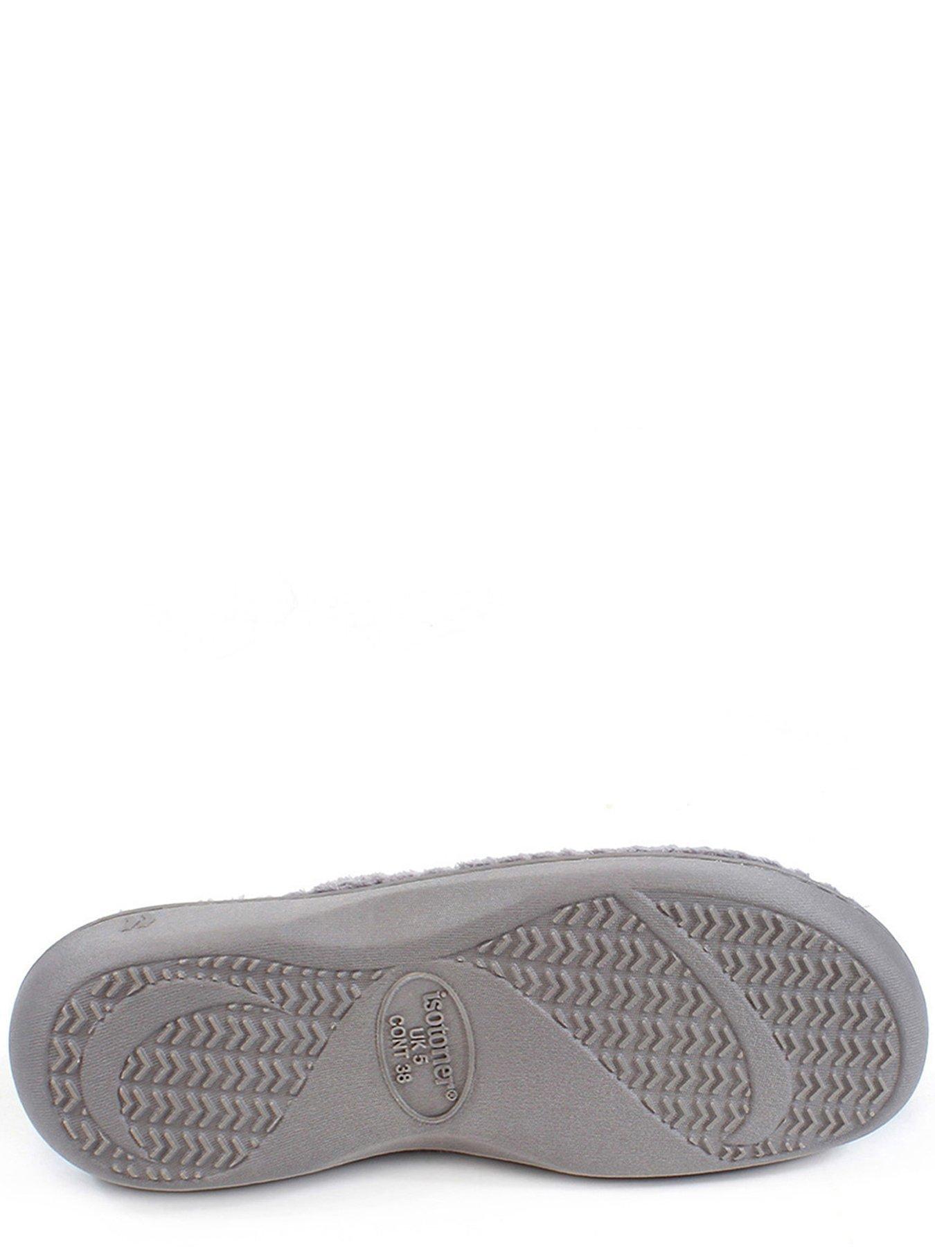 Image 3 of 4 of TOTES Isotoner Ladies Popcorn Turnover Open Toe Slippers - Pale Grey
