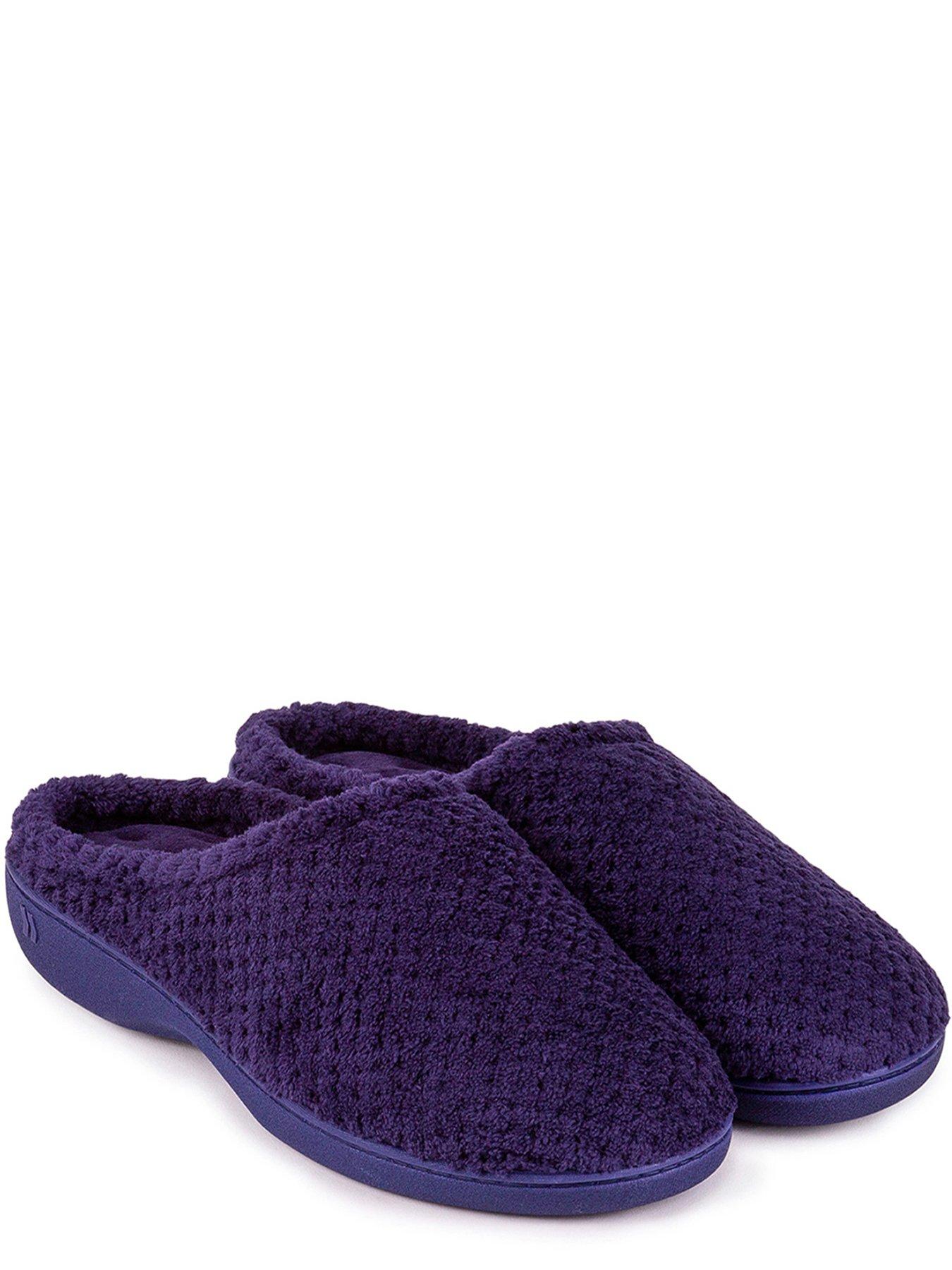 Image 2 of 5 of TOTES Isotoner Ladies Popcorn Terry Mule Slippers - Navy