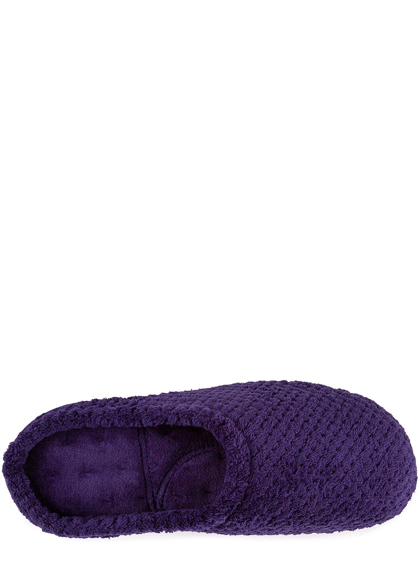 Image 3 of 5 of TOTES Isotoner Ladies Popcorn Terry Mule Slippers - Navy