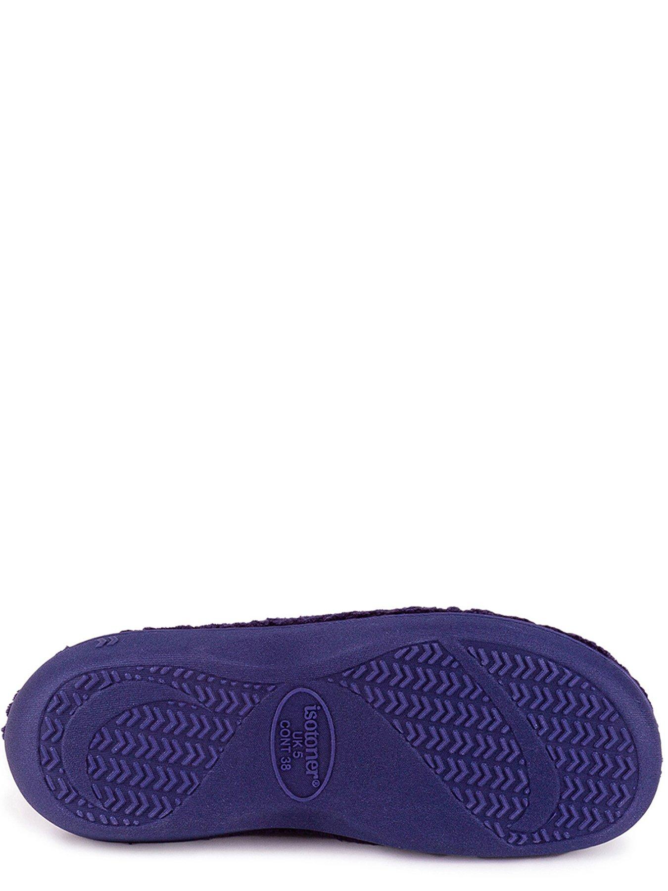 Image 4 of 5 of TOTES Isotoner Ladies Popcorn Terry Mule Slippers - Navy