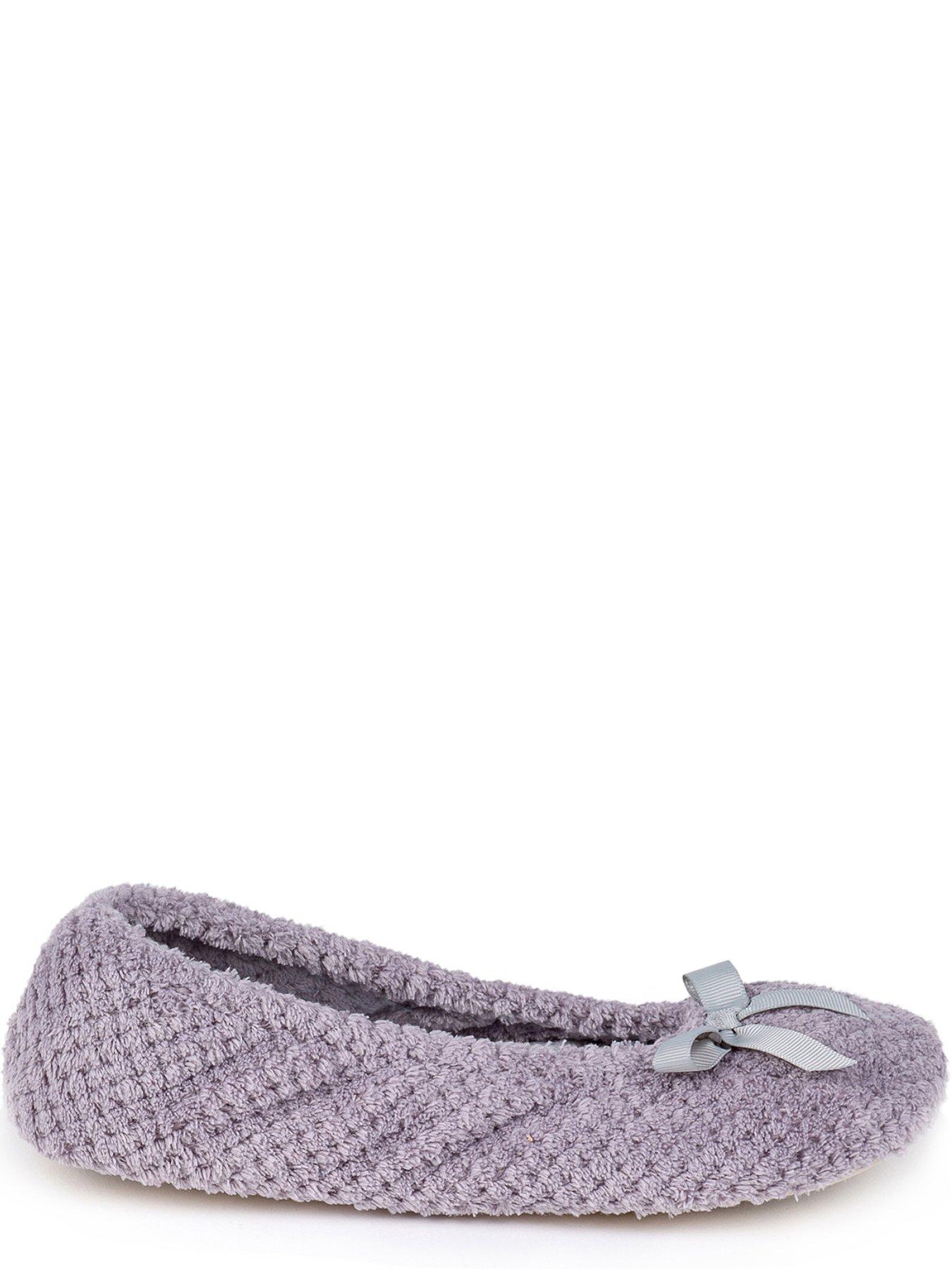Image 2 of 4 of TOTES Isotoner Popcorn Ballet Slipper With Bow - Grey