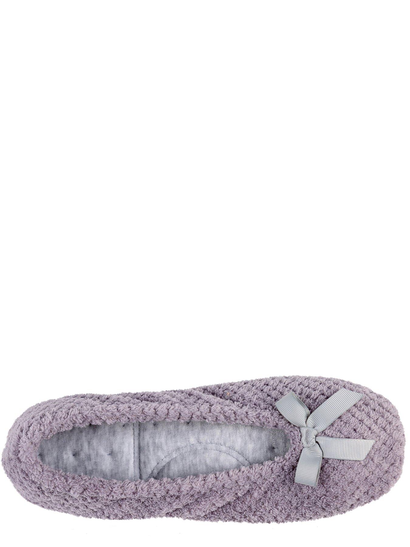 Image 3 of 4 of TOTES Isotoner Popcorn Ballet Slipper With Bow - Grey