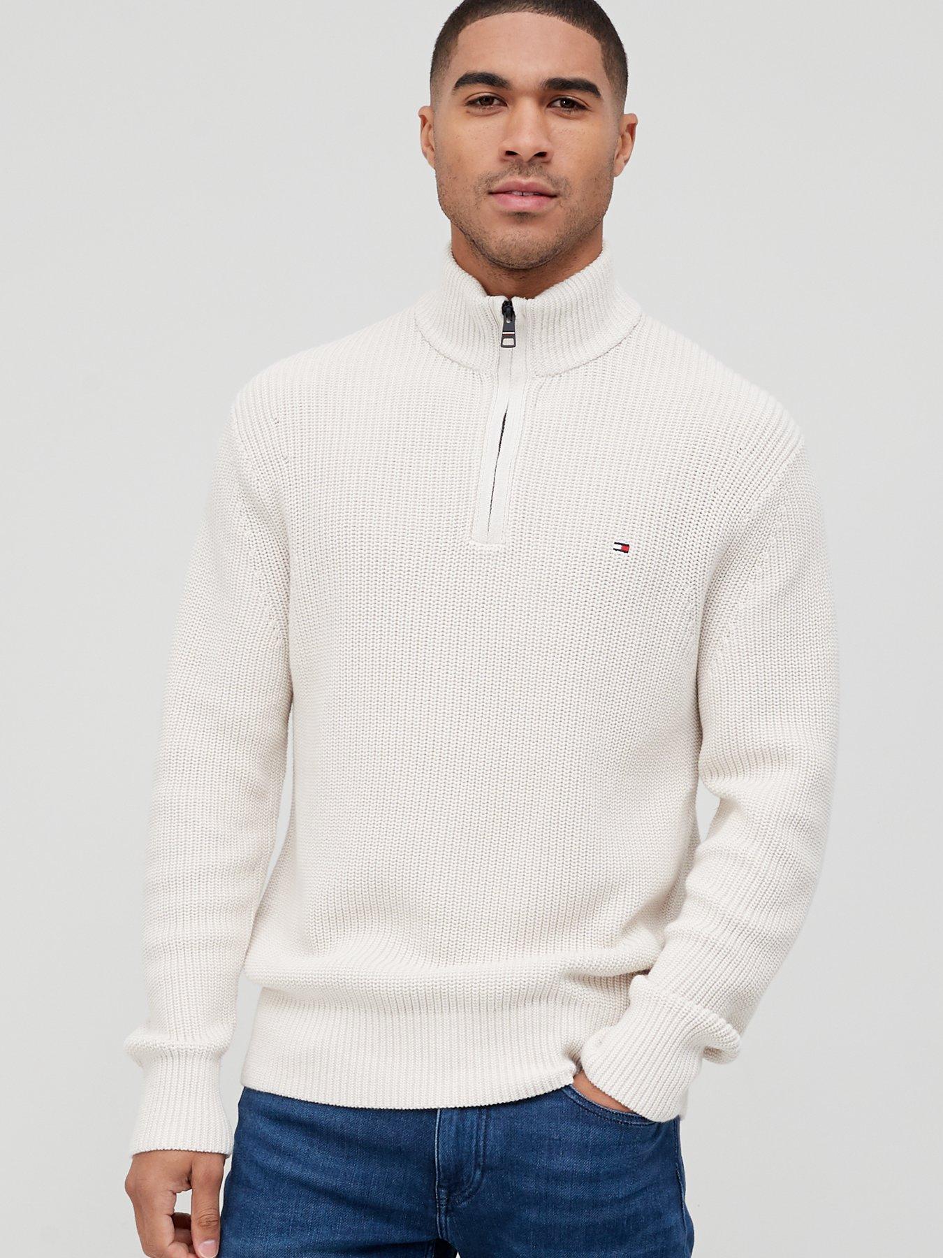 tommy jeans ribbed zip knitted shirt