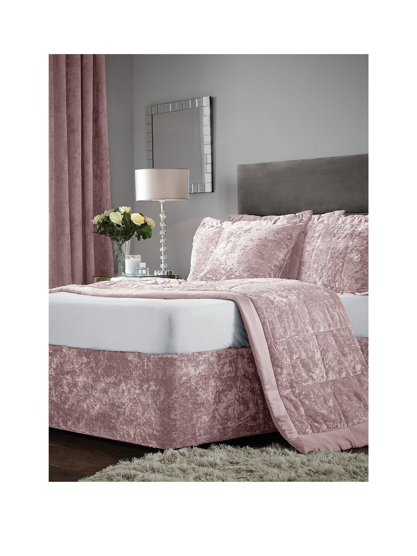 Image 2 of 6 of Catherine Lansfield Crushed Velvet Divan Base Wrap - Blush