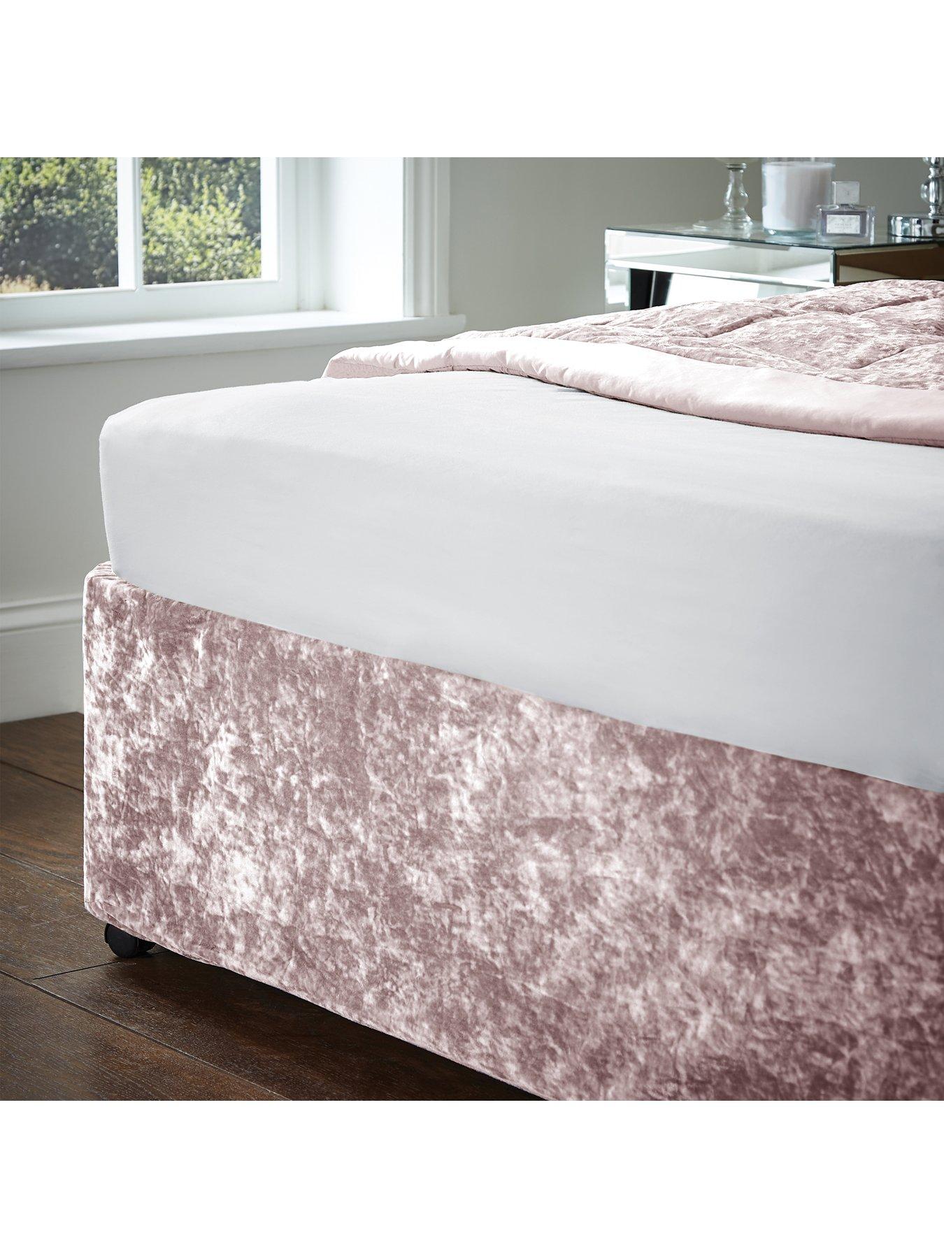 Image 3 of 6 of Catherine Lansfield Crushed Velvet Divan Base Wrap - Blush