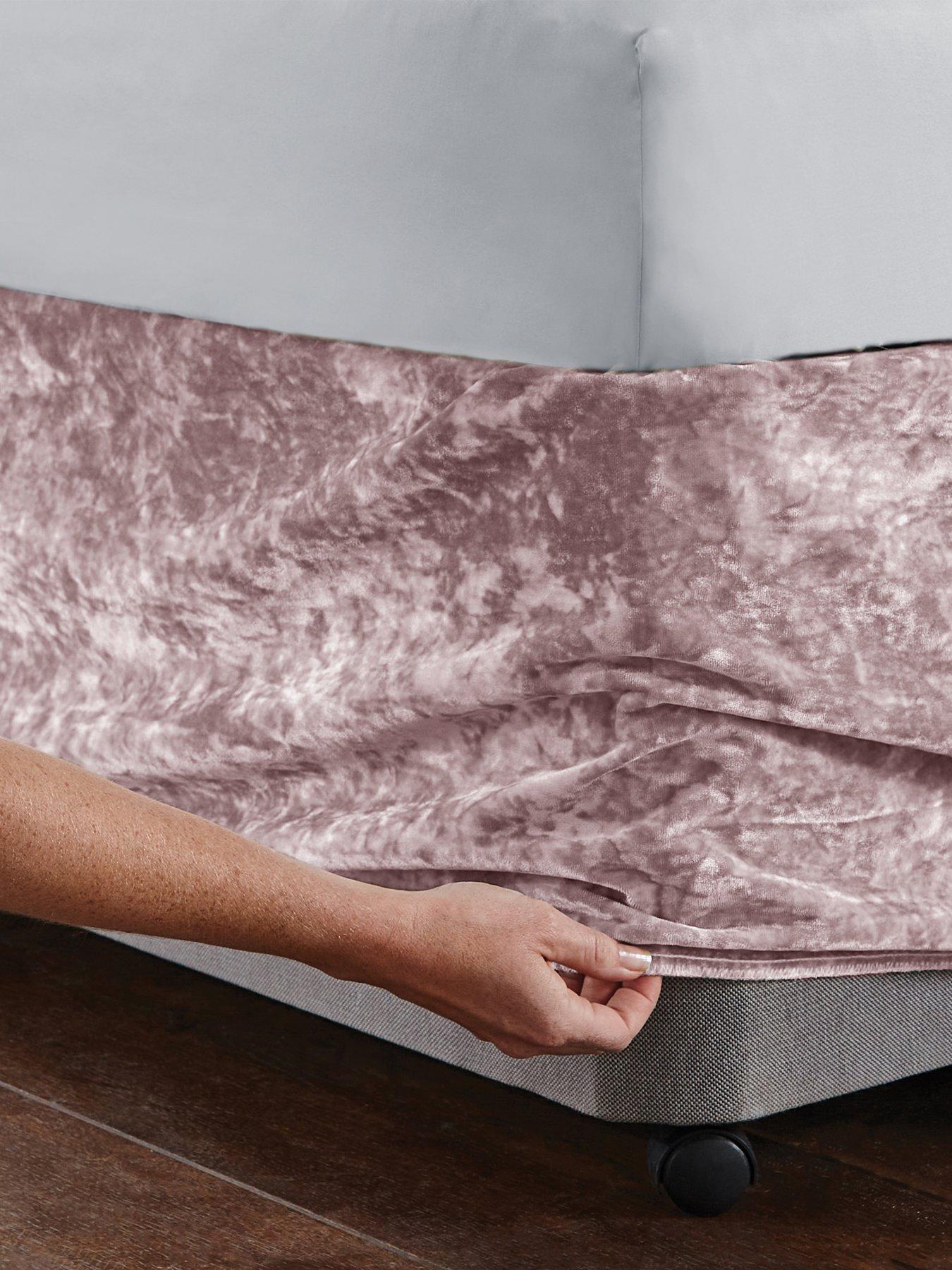 Image 5 of 6 of Catherine Lansfield Crushed Velvet Divan Base Wrap - Blush
