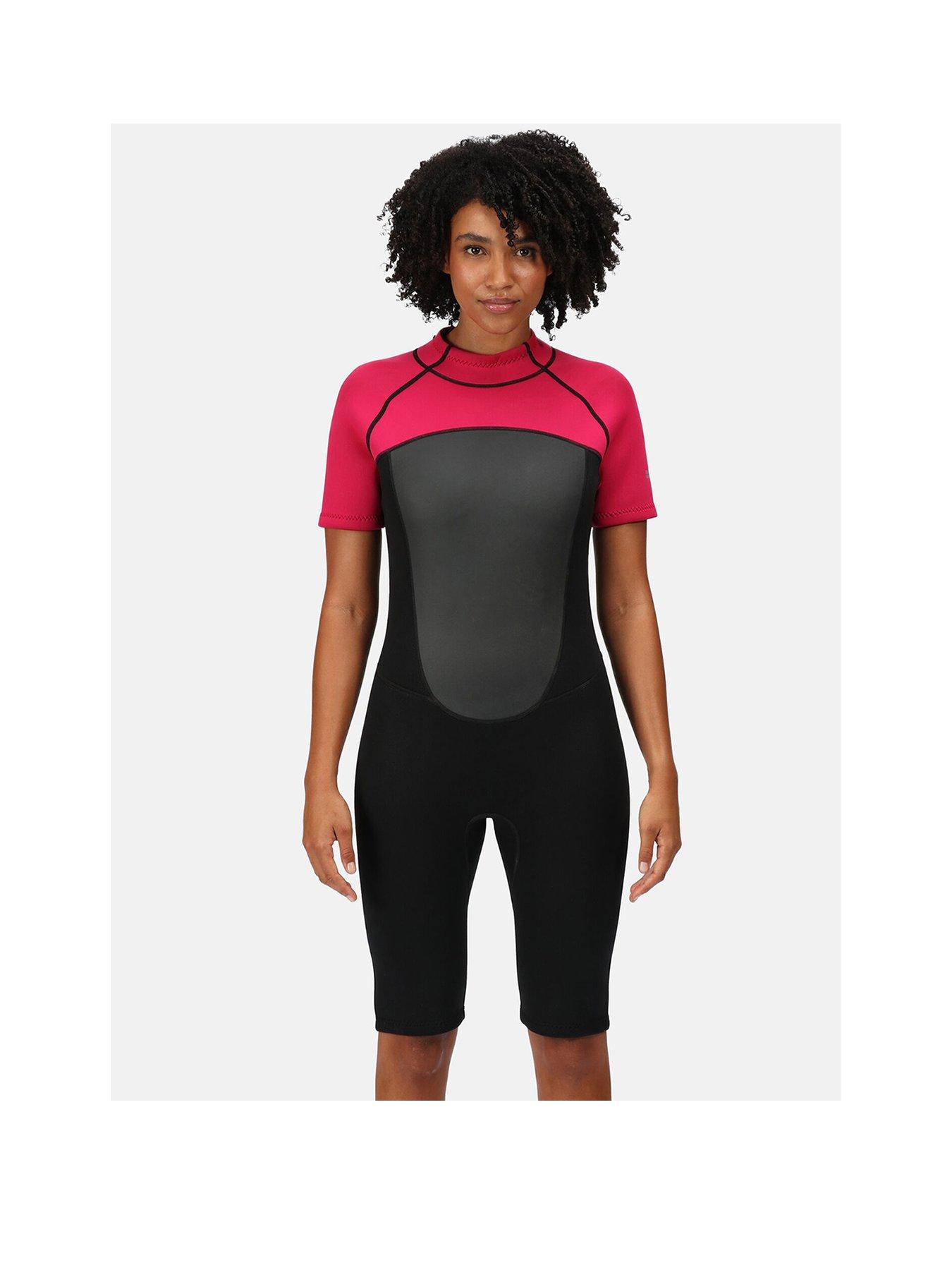 regatta-womens-lightweight-shorty-wetsuit-2mm-black-dark-cerise-br-dark-grey