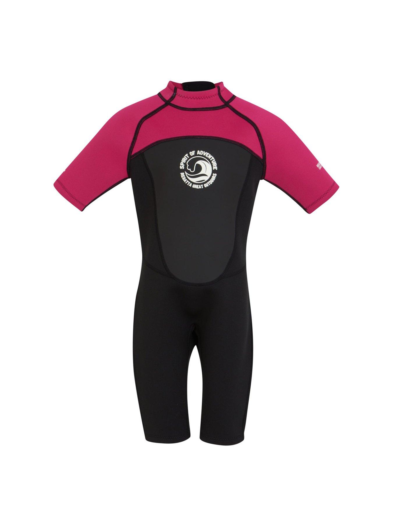 regatta-junior-girlsnbsp-shorty-surfingnbspwetsuit-blacknbsppinkoutfit