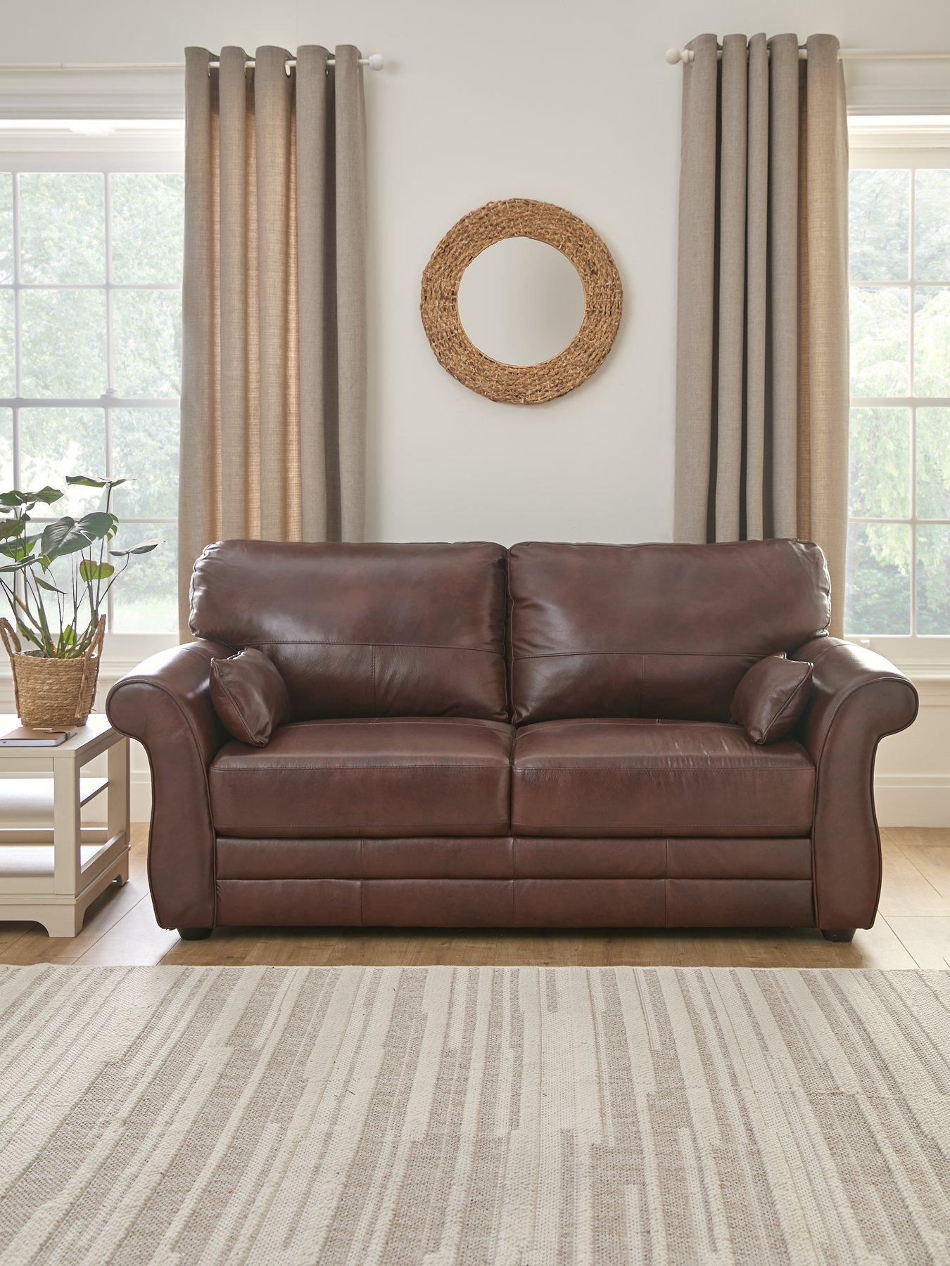 Very Home Vantage Italian Leather 3 Seater Sofa - FSC® Certified